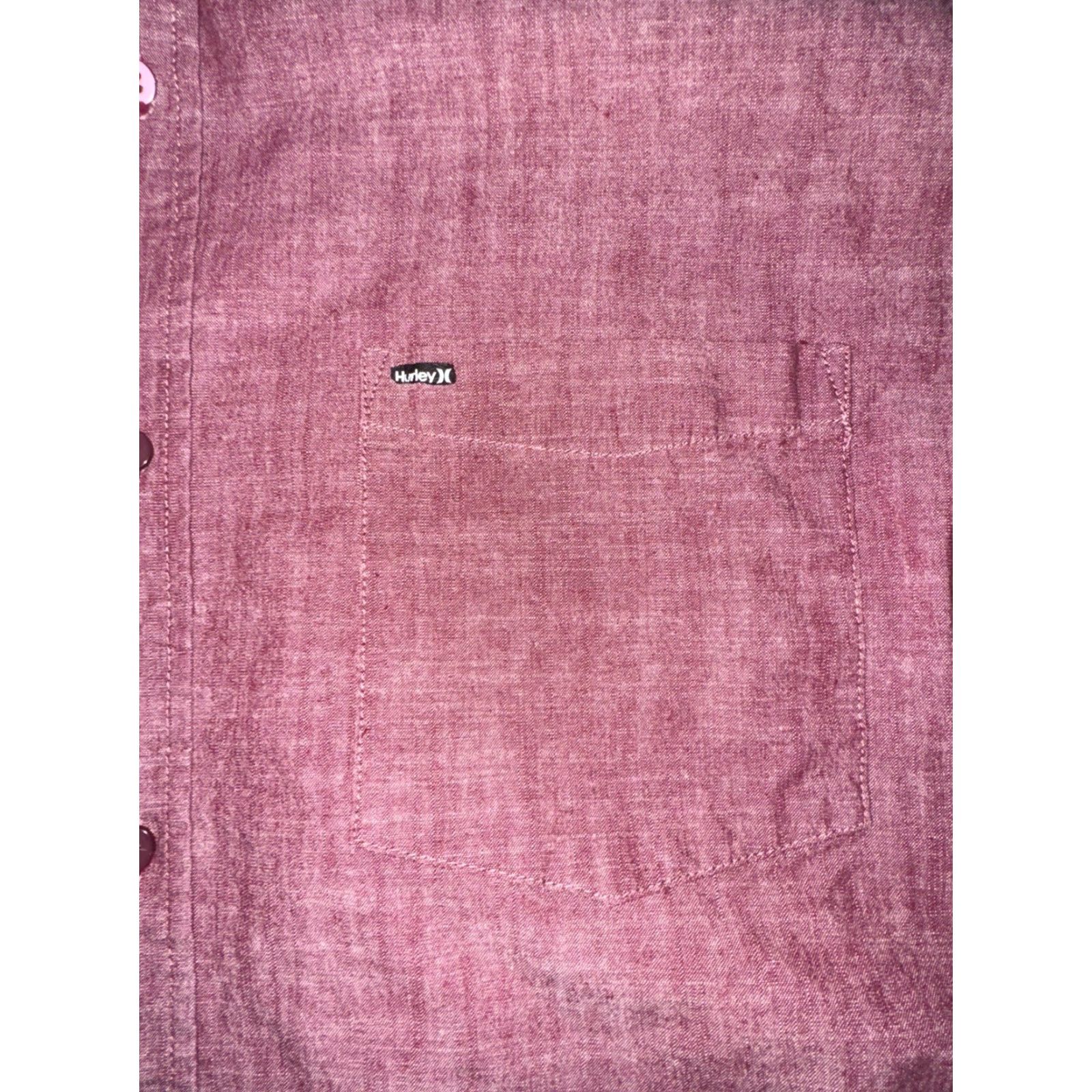 Hurley Hurley Red Chambray Short Sleeve Button-Up Shirt 2XL Casual Mens Shirt Size US XXL / EU 58 / 5 - 3 Thumbnail