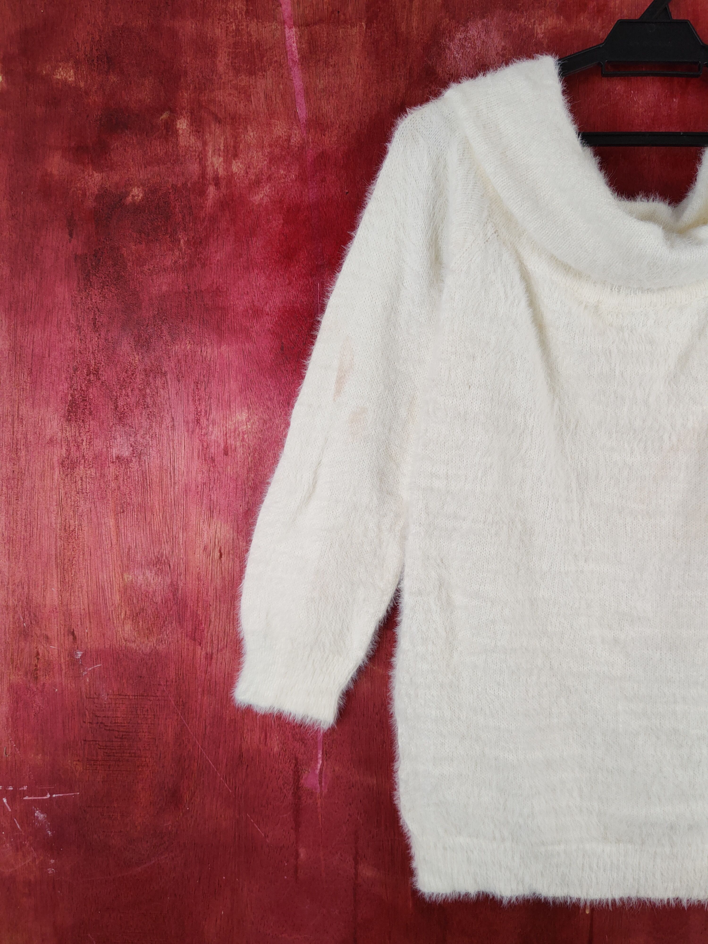 Homespun Knitwear Forever 21 Ivory Shag Shaggy Fur Mohair Knitwear #S2032 Size M / US 6-8 / IT 42-44 - 3 Thumbnail