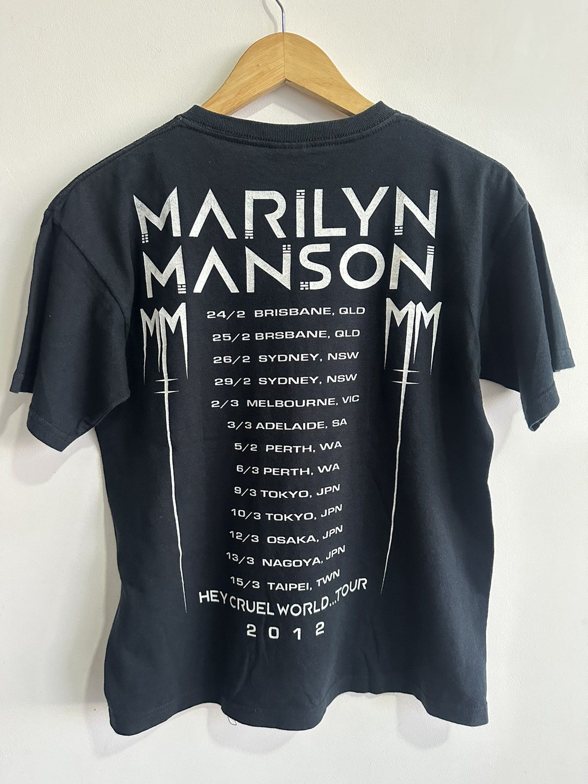 Band Tees Vintage Marilyn Manson Hey Cruel Tour 2012 Size US S / EU 44-46 / 1 - 2 Thumbnail