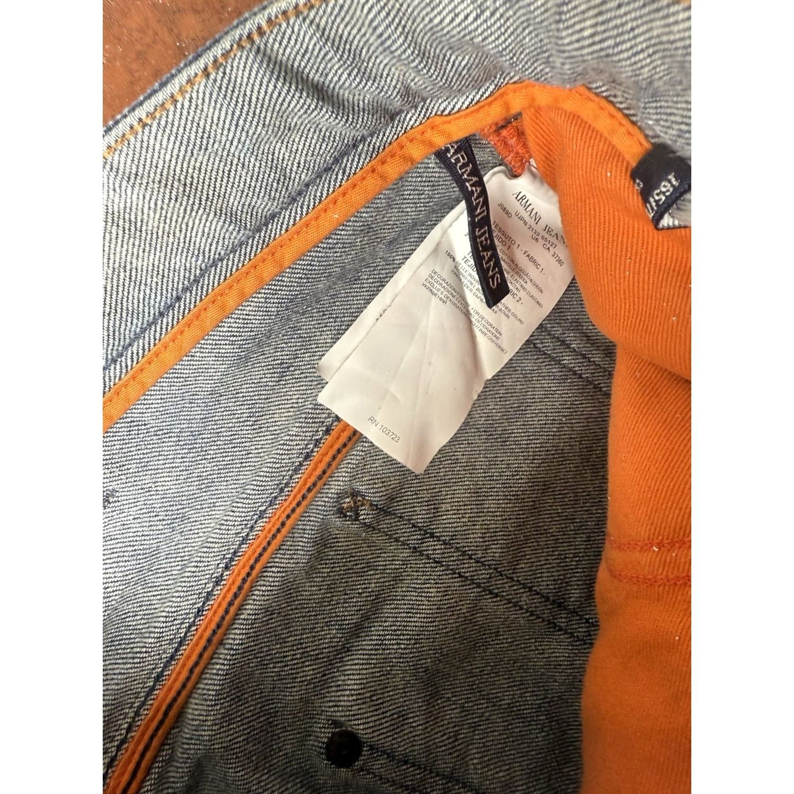 Vintage Armani Jeans Button Fly Jeans Mens 29 Dark Indigo Blue Straight Leg Slim Denim 5-Pocket Size US 34 / EU 50 - 5 Thumbnail