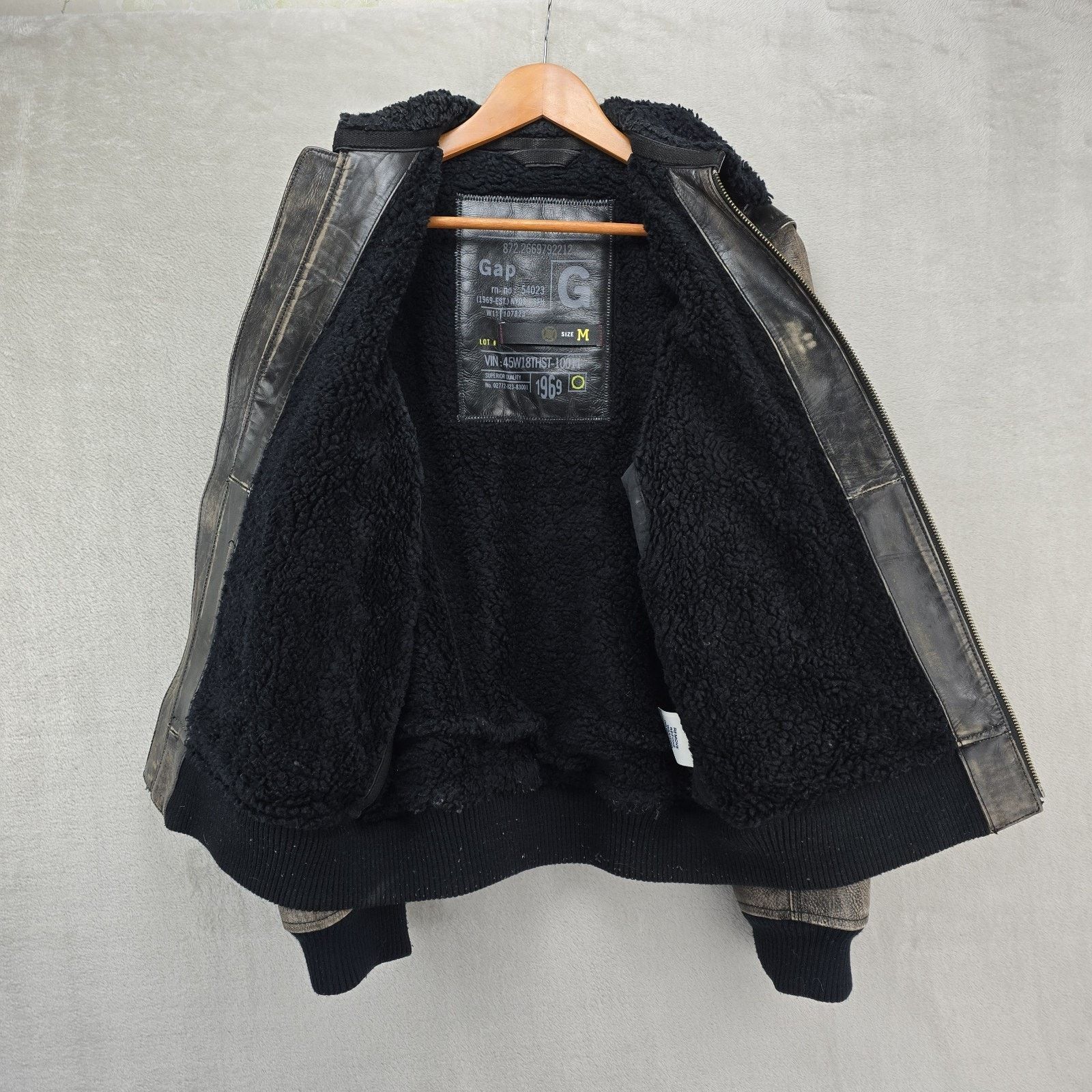 Gap Vintage GAP Leather Jacket Medium Sherpa Lined Bomber Size US M / EU 48-50 / 2 - 8 Thumbnail