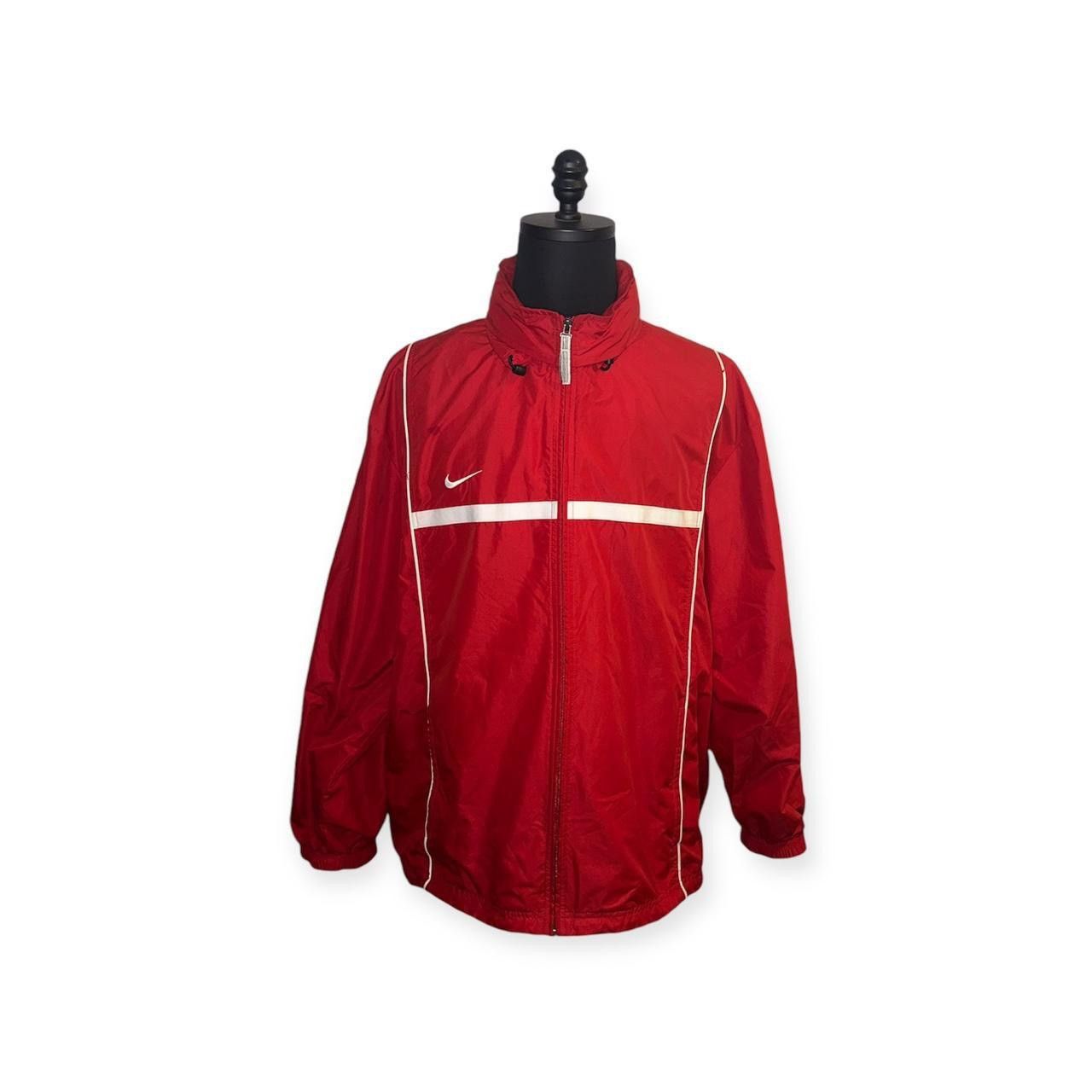 Nike Vintage Soccer Red/White Jacket With Hood