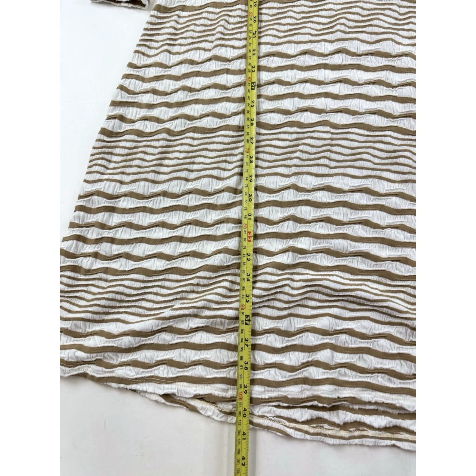 Vintage VINTAGE Tianello Dress Women’s XS Ivory Beige Long Sleeve Knit Midi Maxi Striped Bohemian Pattern Ruffle Crew Neck Pullover Casual Size XS / US 0-2 / IT 36-38 - 6 Thumbnail