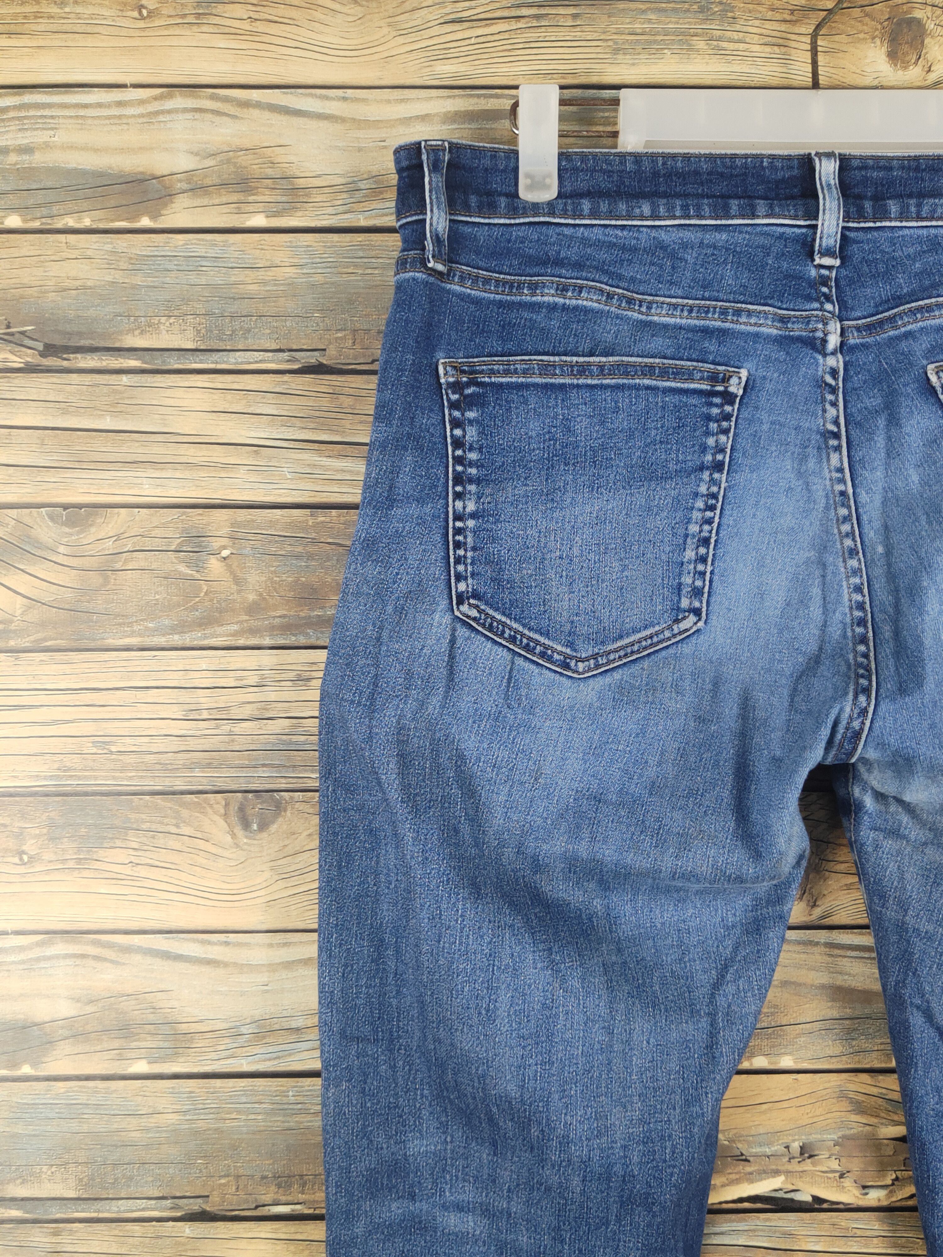 Japanese Brand Uniqlo Dark Blue Distressed Ripped Skinny Jeans #W1610 Size US 34 / EU 50 - 8 Thumbnail