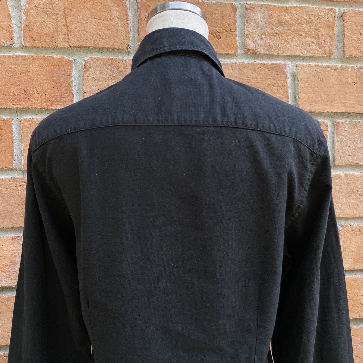 Dolce & Gabbana Dolce & Gabbana Black Fitted Long-Sleeve Collared Shirt Size S / US 4 / IT 40 - 6 Thumbnail