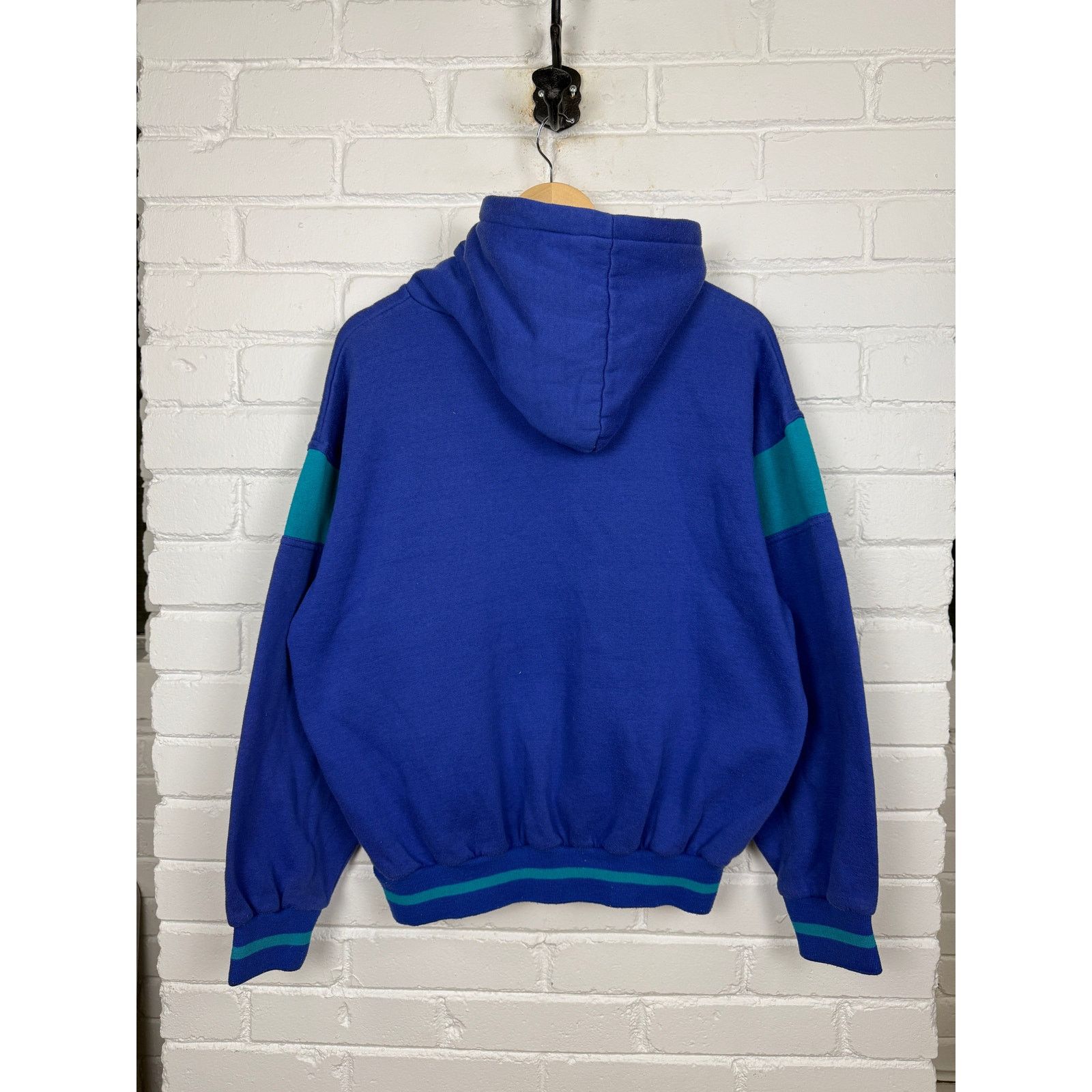 Vintage Vintage 80s/90s Activewear Two Tone Blank Pullover Hooded L Size US L / EU 52-54 / 3 - 2 Thumbnail