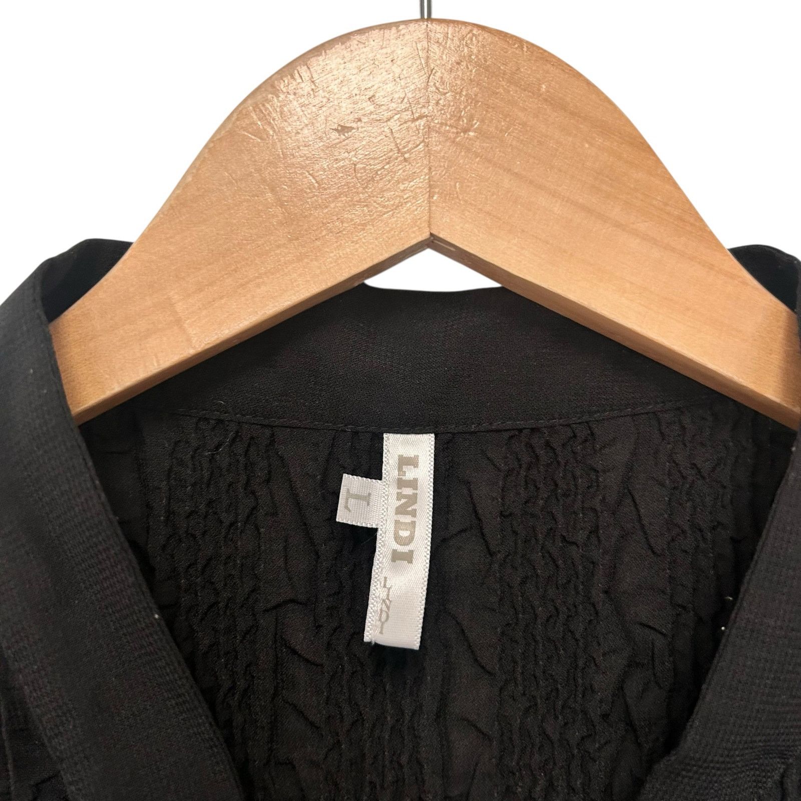Other Lindi Black Button Front Blouse Tunic Sz L Size L / US 10 / IT 46 - 3 Thumbnail