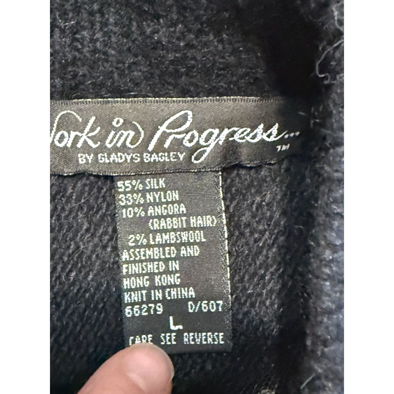Vintage Work in Progress Sweater Women's Large Black Silk Blend Size L / US 10 / IT 46 - 6 Thumbnail