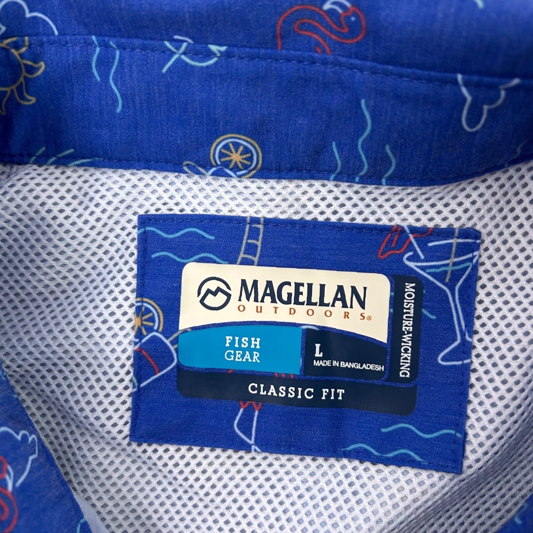 Vintage VINTAGE? No — Magellan Outdoors Fish Gear Button-Down Shirt Mens Large Blue Tropical Flamingo Shirt Size US L / EU 52-54 / 3 - 3 Thumbnail