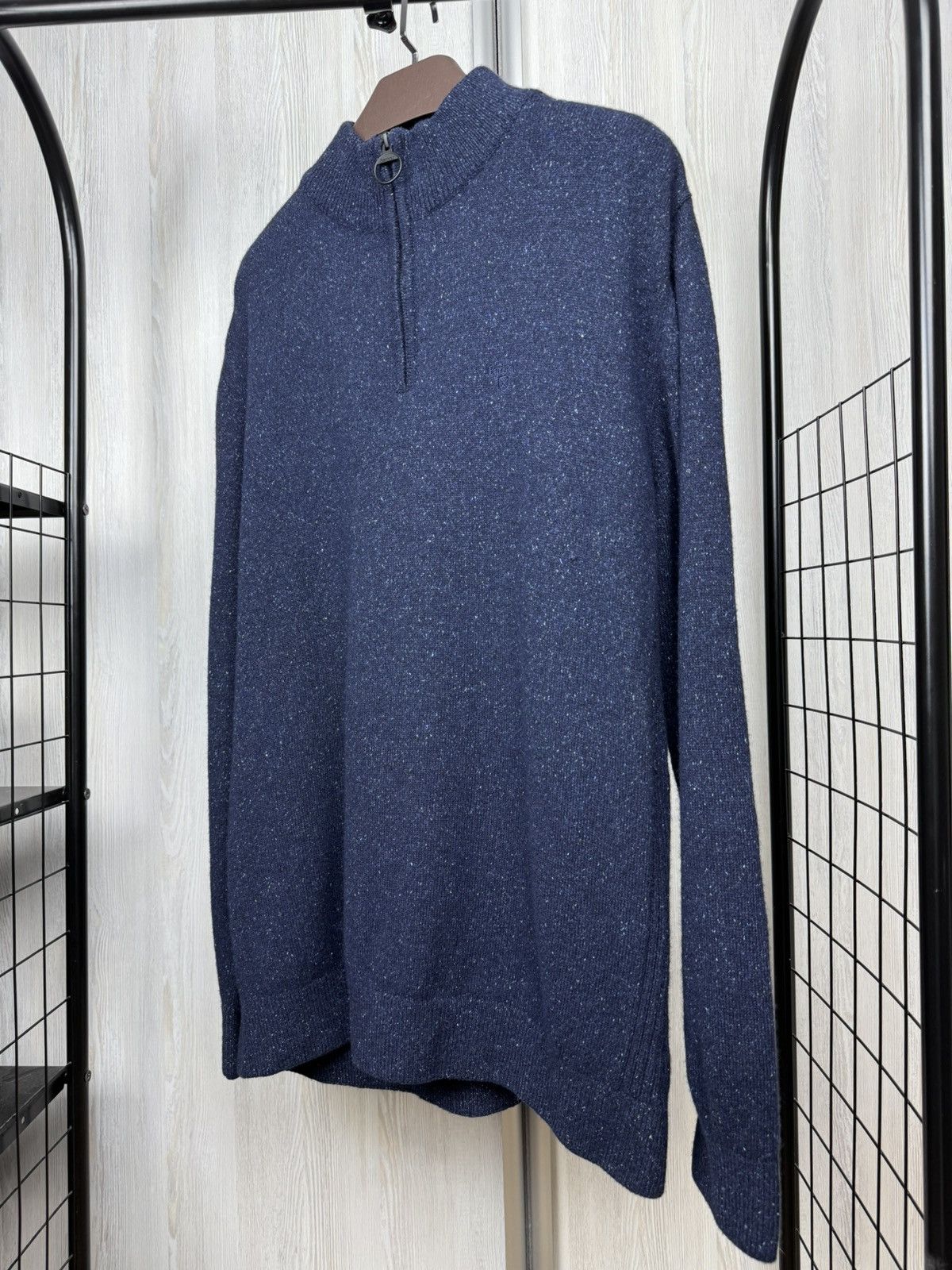 Barbour Barbour Men’s Tisbury Half Zip Sweater Navy Blue wool blend Size US XXL / EU 58 / 5 - 7 Thumbnail
