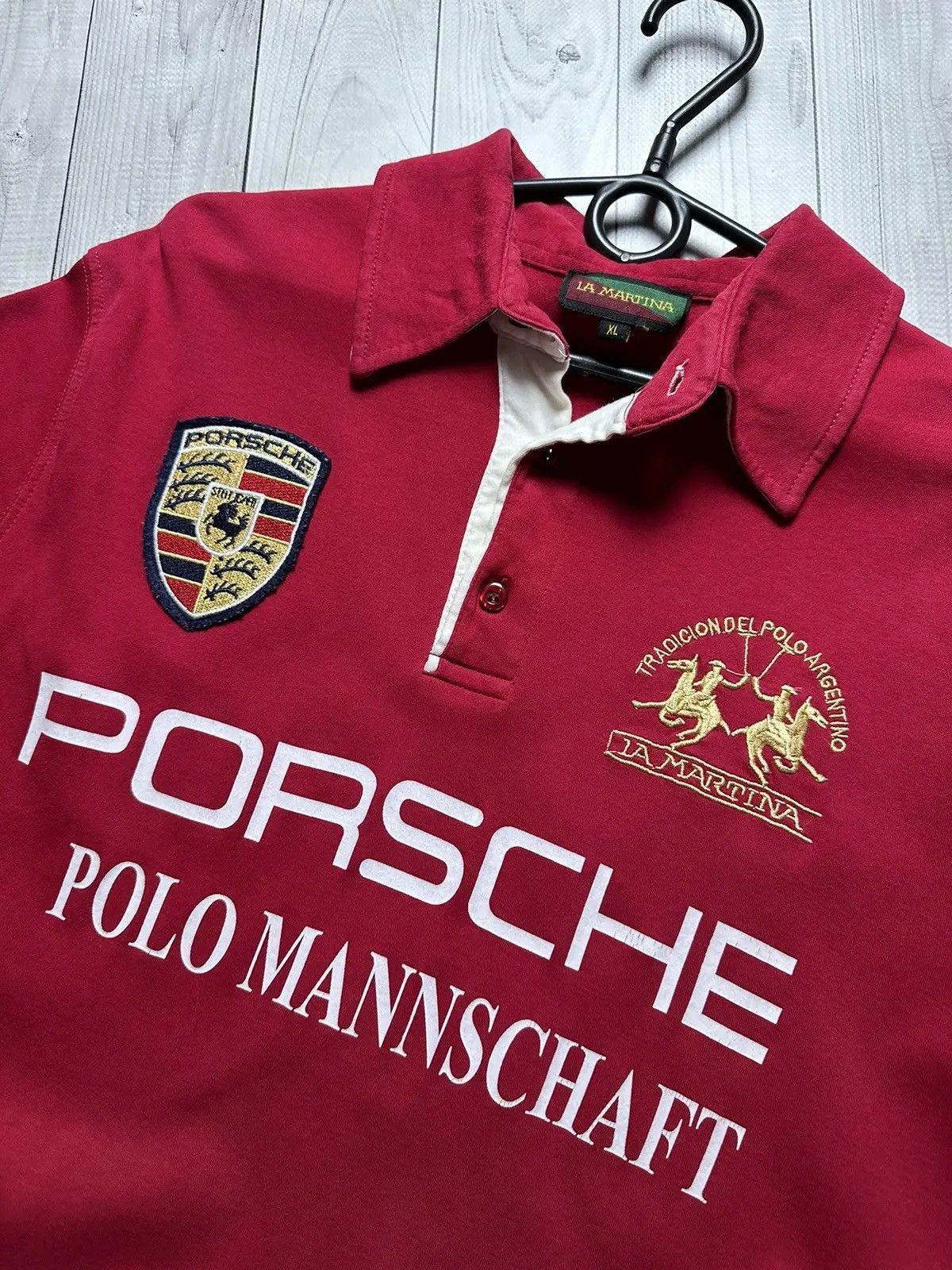 La Martina × Porsche Design Vintage Polo La Martina Porsche central logo L/XL rare Size US XL / EU 56 / 4 - 5 Thumbnail