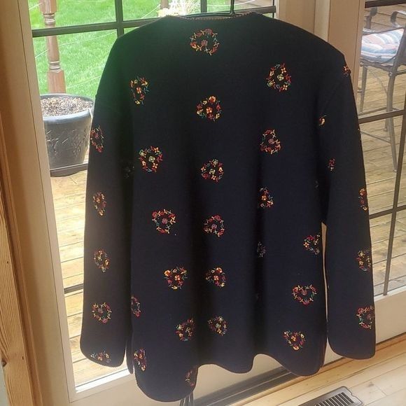 Vintage Geiger Austria Sz. 40 M L Embroidered Art 100% Boiled Navy B Size XL / US 12-14 / IT 48-50 - 8 Thumbnail