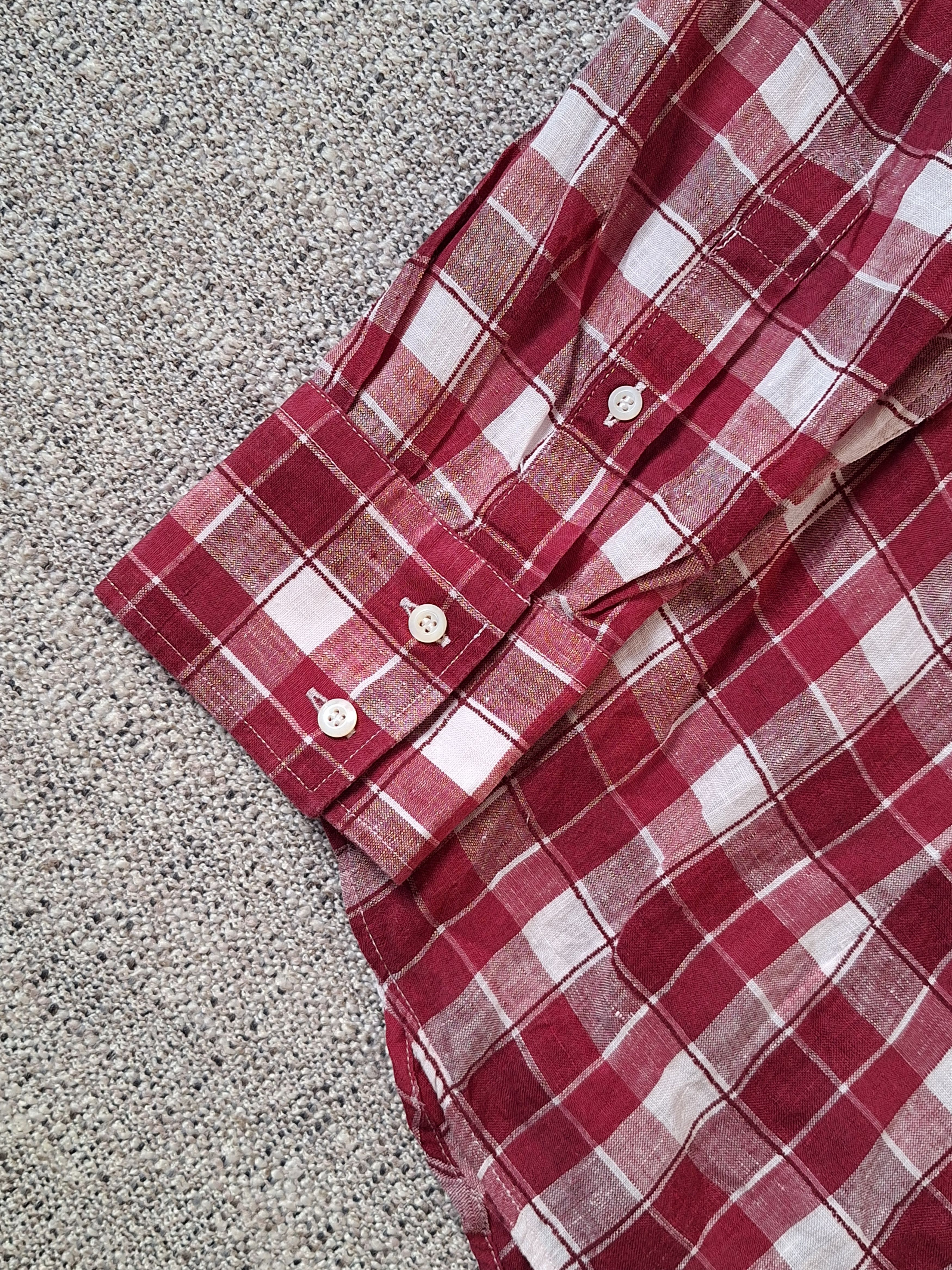 Brunello Cucinelli BRUNELLO CUCINELLI Checkered Linen And Cotton Blend L/s Size US L / EU 52-54 / 3 - 15 Thumbnail