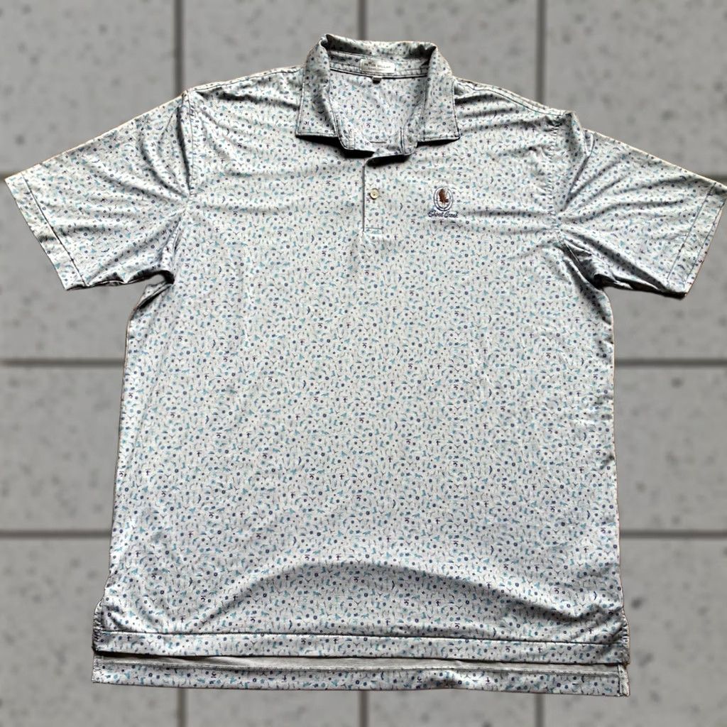 Peter Millar Peter Millar Summer Comfort Polo Mens XL Shoal Creek Western Cowboy AOP Golf Gray Shirt Mens XL Size US XL / EU 56 / 4 - 1 Thumbnail