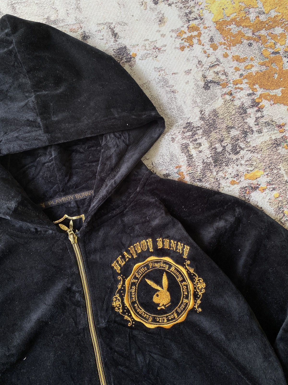 Japanese Brand Playboy X Bunny Velvet Zipper Hoodie Size US M / EU 48-50 / 2 - 7 Thumbnail