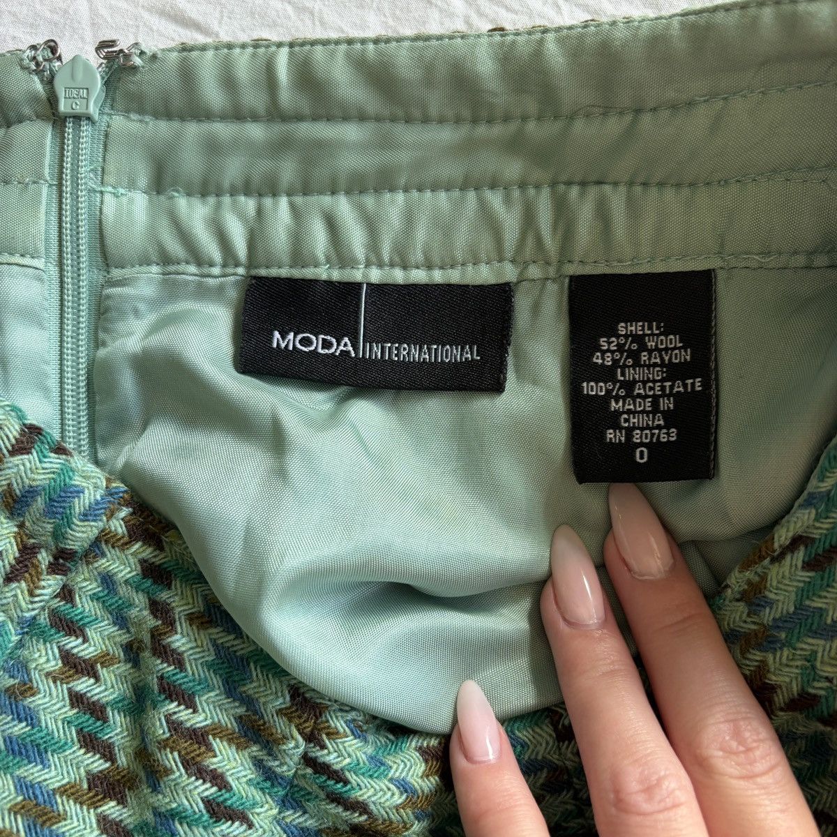 Other Vintage Y2K moda international houndstooth tweed skirt Size 25" / US 0 / IT 36 - 4 Thumbnail