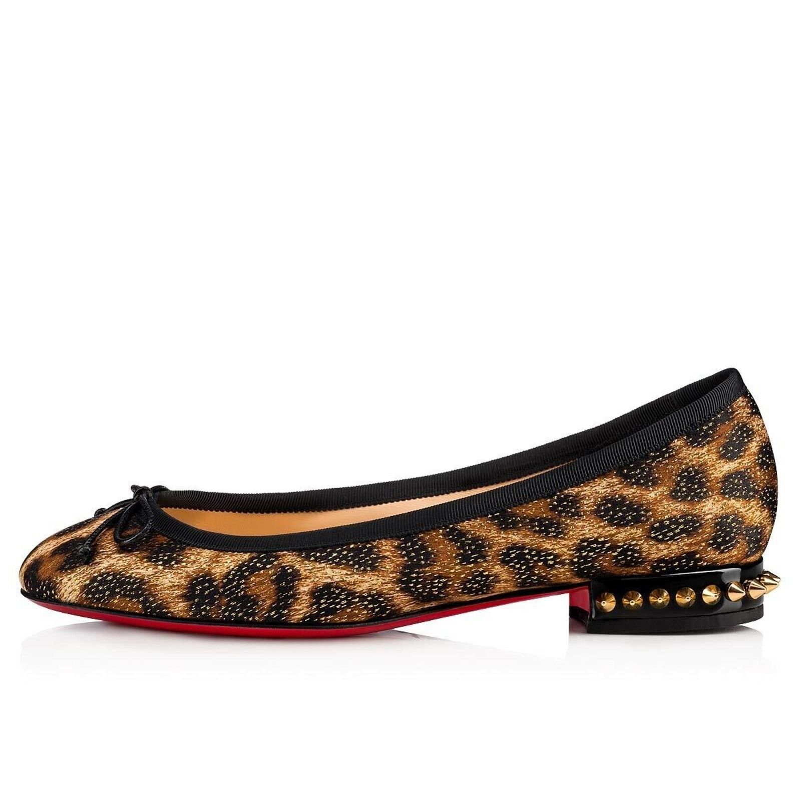 Christian Louboutin Christian Louboutin La Massine Black Gold Leopard Spike Size US 5 / IT 35 - 3 Thumbnail