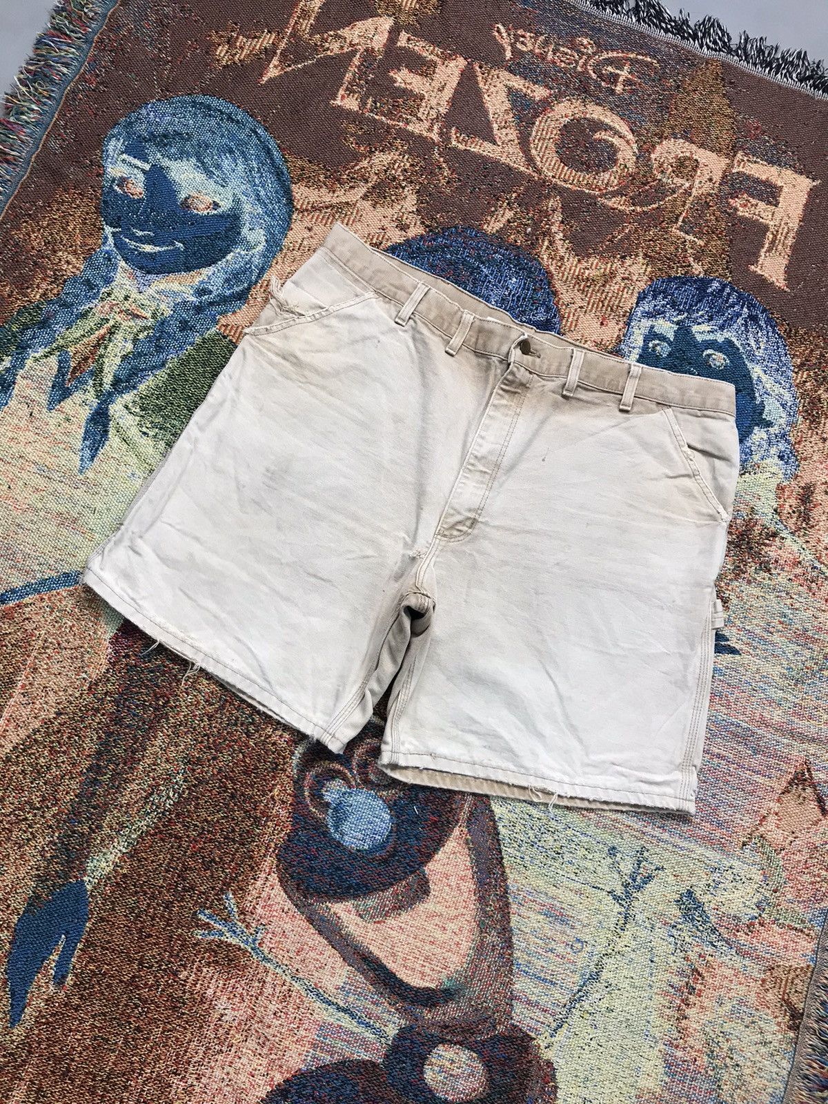 Carhartt 90sVintage Carharttt WU1906 sunfaded carpenter denim short Size US 42 / EU 58 - 3 Thumbnail
