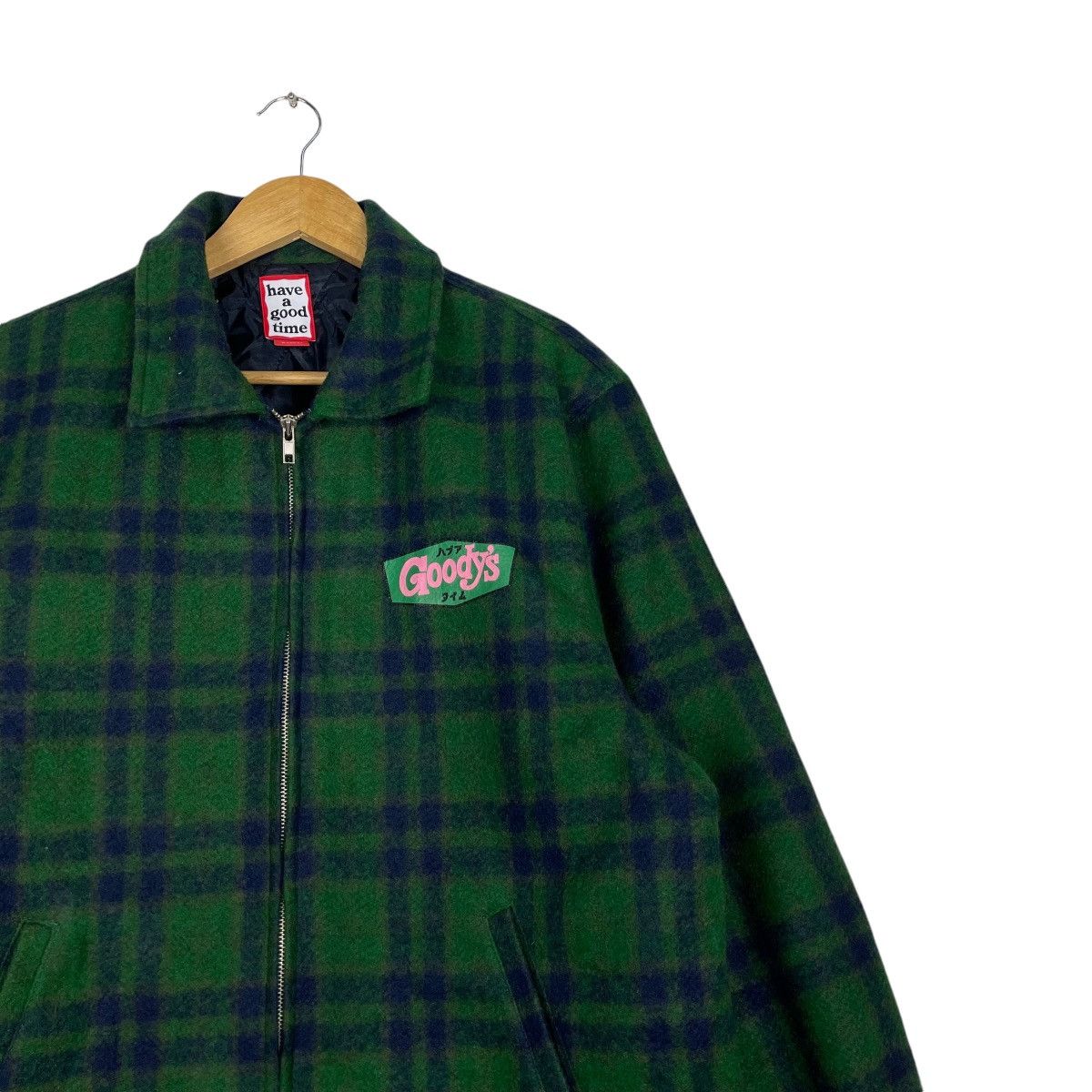 Have A Good Time × Japanese Brand 💥GOODYS ZIP UP TARTAN GREEN JACKET Size US L / EU 52-54 / 3 - 5 Thumbnail