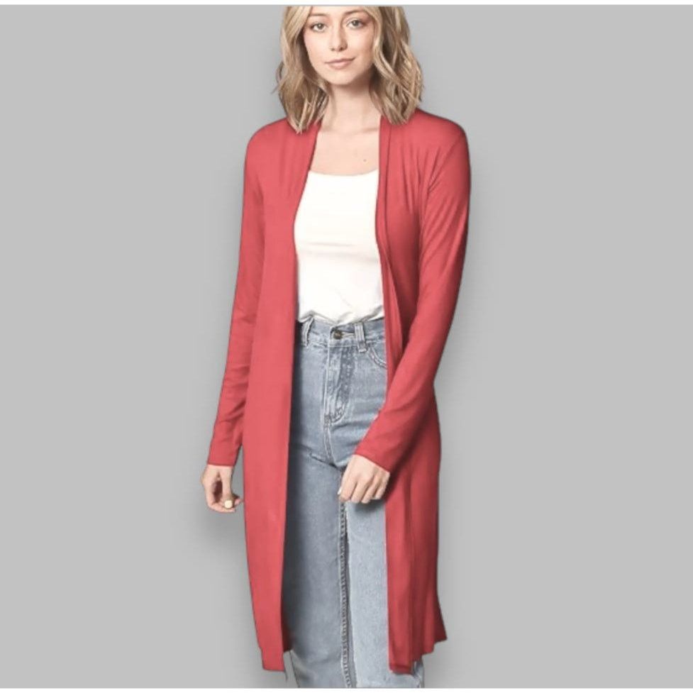 Neiman Marcus Neiman Marcus Soft Red Cotton Cardigan | Size L Size L / US 10 / IT 46 - 2 Thumbnail