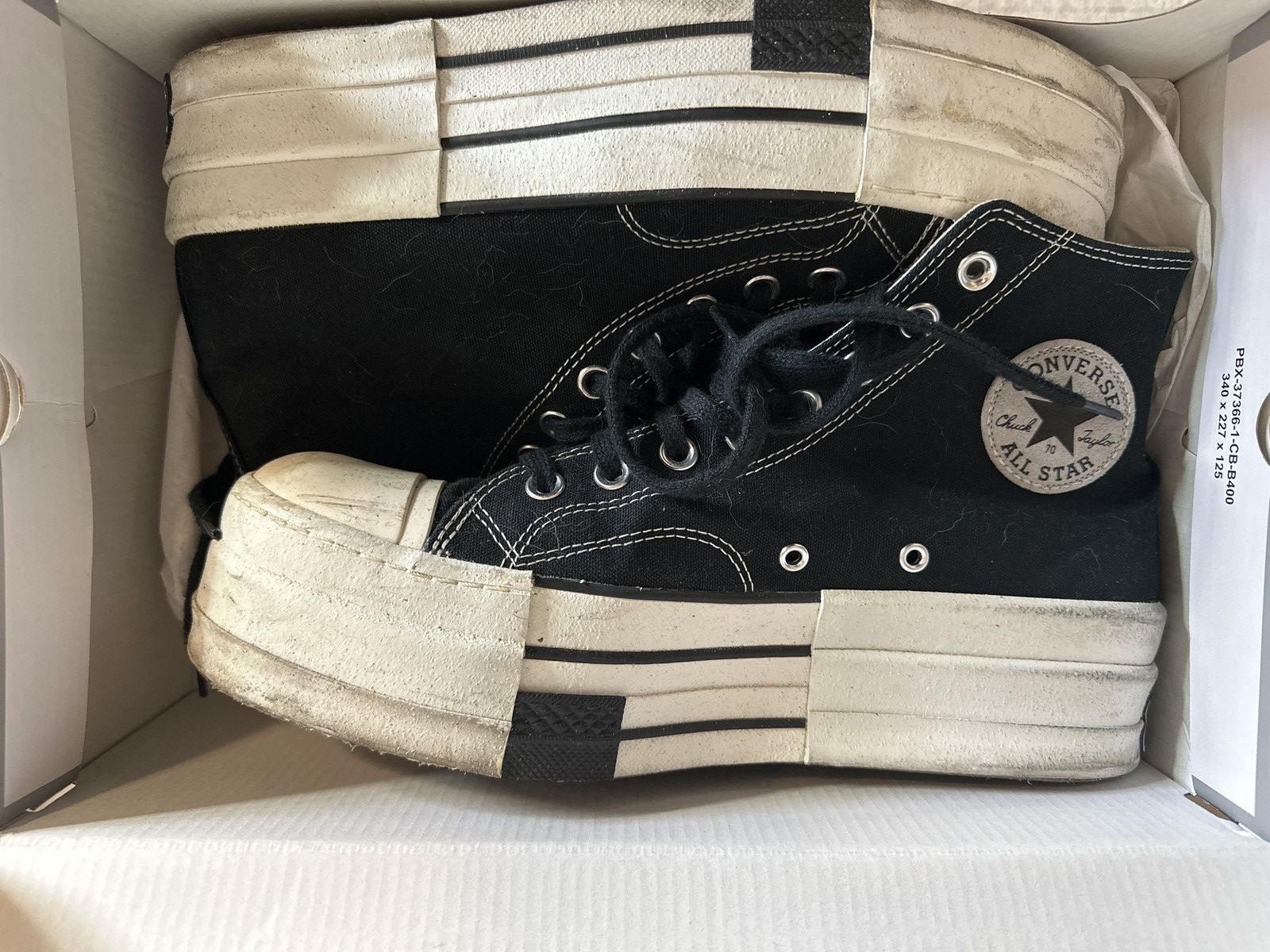 Rick Owens x Converse DBL DRKSTAR HI Size 9.5