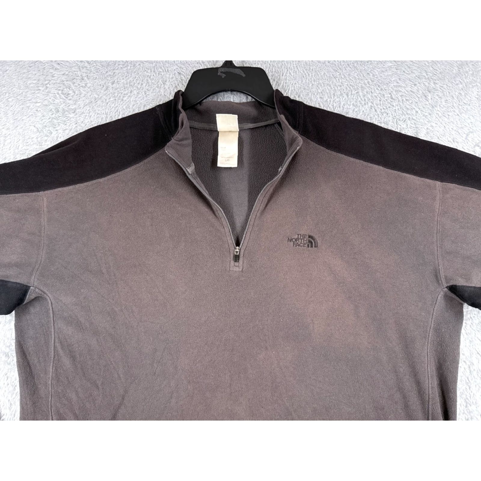 The North Face The North Face Mens Sweater 1/4 Zip Fleece Mock Neck Gray Large Polyester Long Sleeve Pullover Size US L / EU 52-54 / 3 - 4 Thumbnail