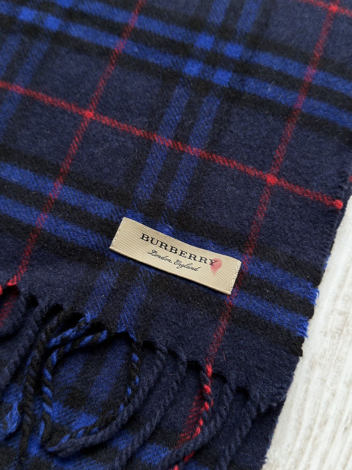Burberry Burberry London Blue Plaid Wool Cashmere Scarf Nova Chek Size ONE SIZE - 4 Thumbnail