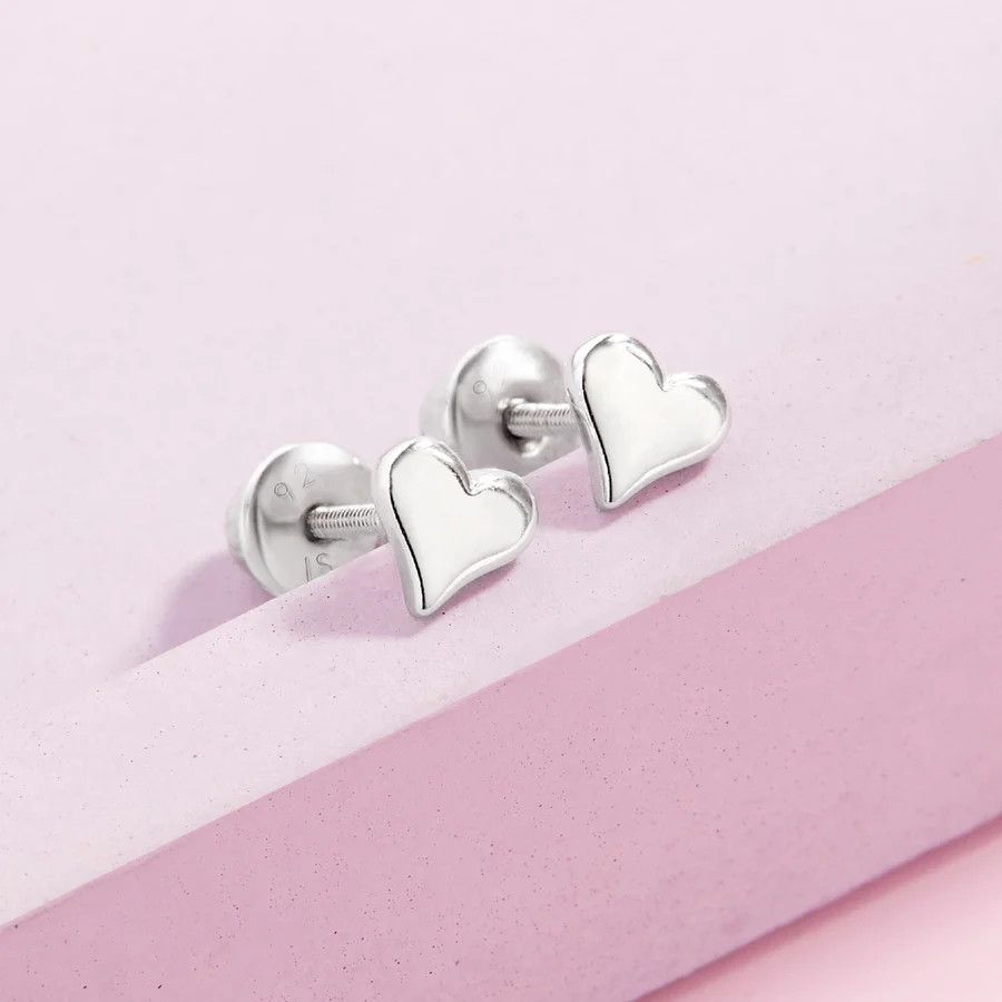 Other Classic Polished Heart Girl Earrings Size ONE SIZE - 3 Thumbnail
