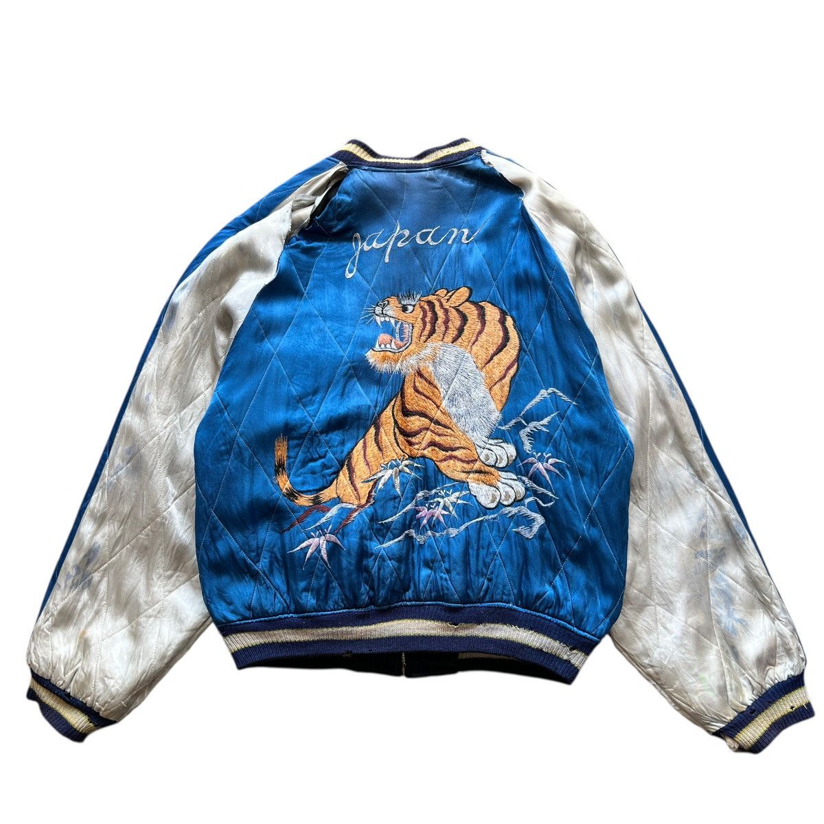 Vintage 🔥 50s WWII SUKAJAN SOUVENIR ANIMAL MOTIVE BOMBER JACKET Size US L / EU 52-54 / 3 - 2 Thumbnail