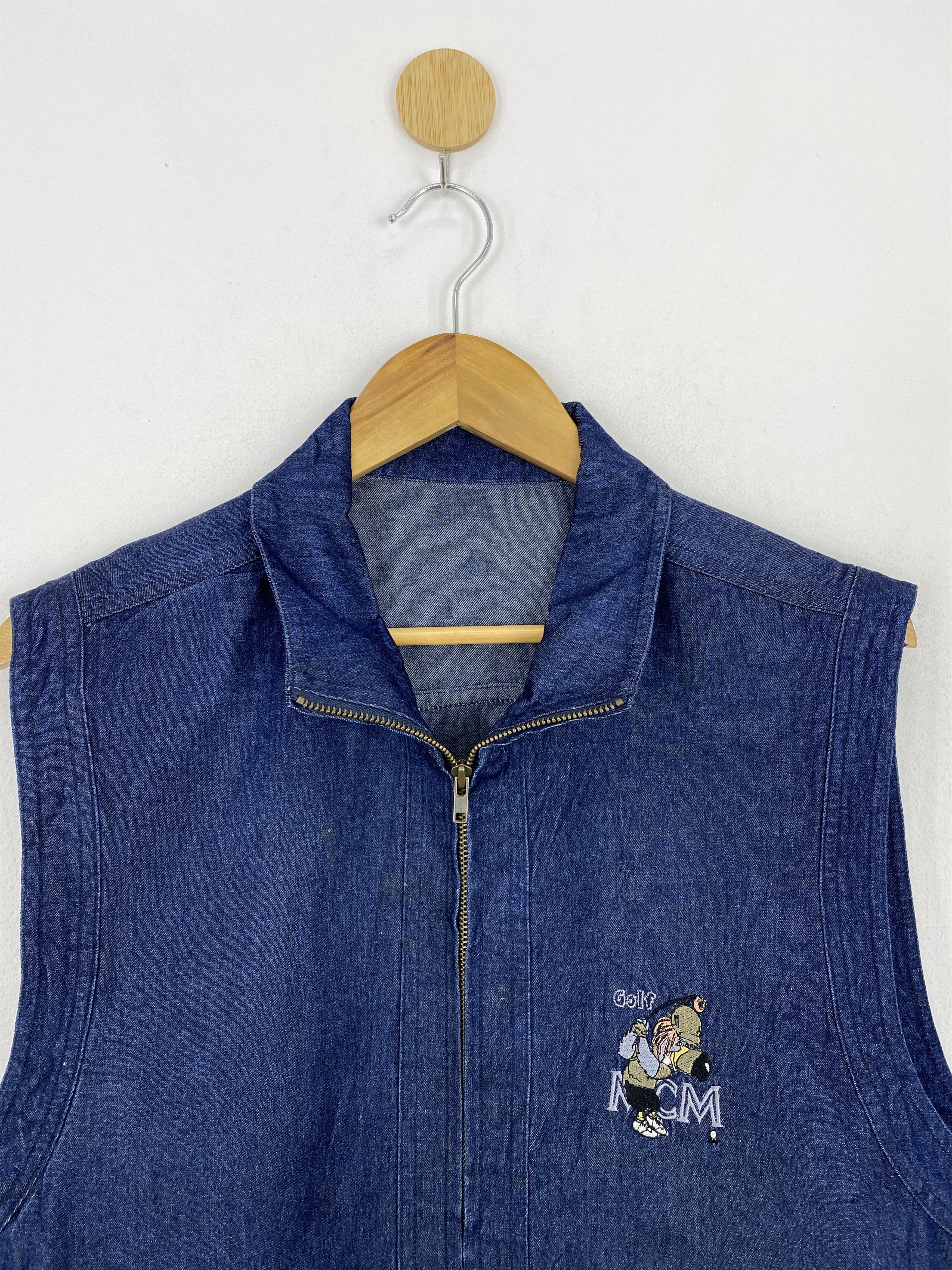 MCM × Vintage Vintage MCM Golf Wear Denim Vest Jacket Size US L / EU 52-54 / 3 - 3 Thumbnail