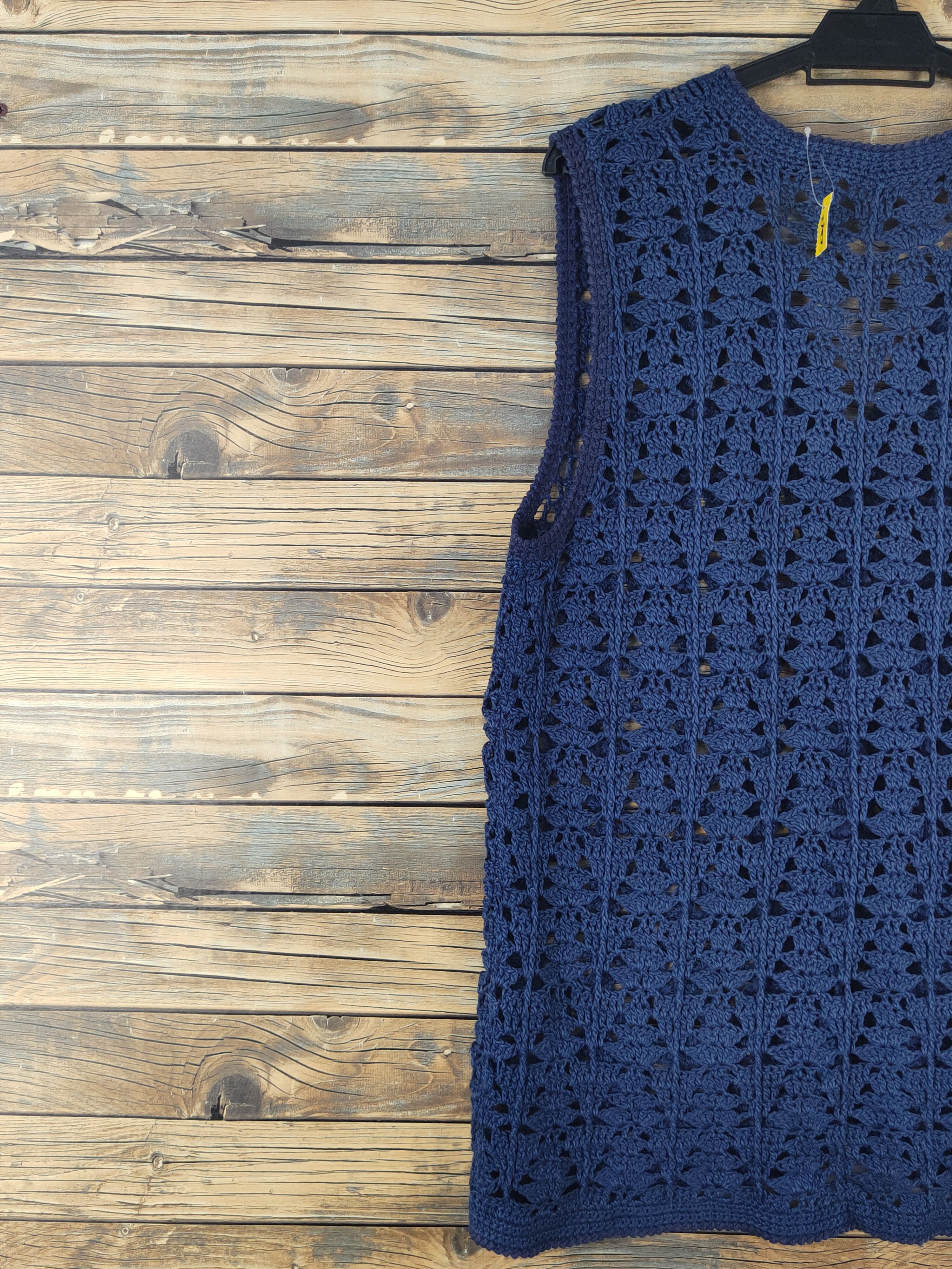 Japanese Brand Japanese Brand Navy Crochet Meshnet Knitwear Vests #W1742 Size M / US 6-8 / IT 42-44 - 8 Thumbnail