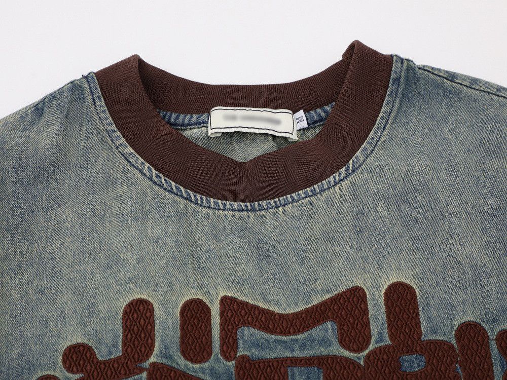 Vintage Gradient Washed Distressed Denim T-Shirt for Men Size US M / EU 48-50 / 2 - 3 Thumbnail