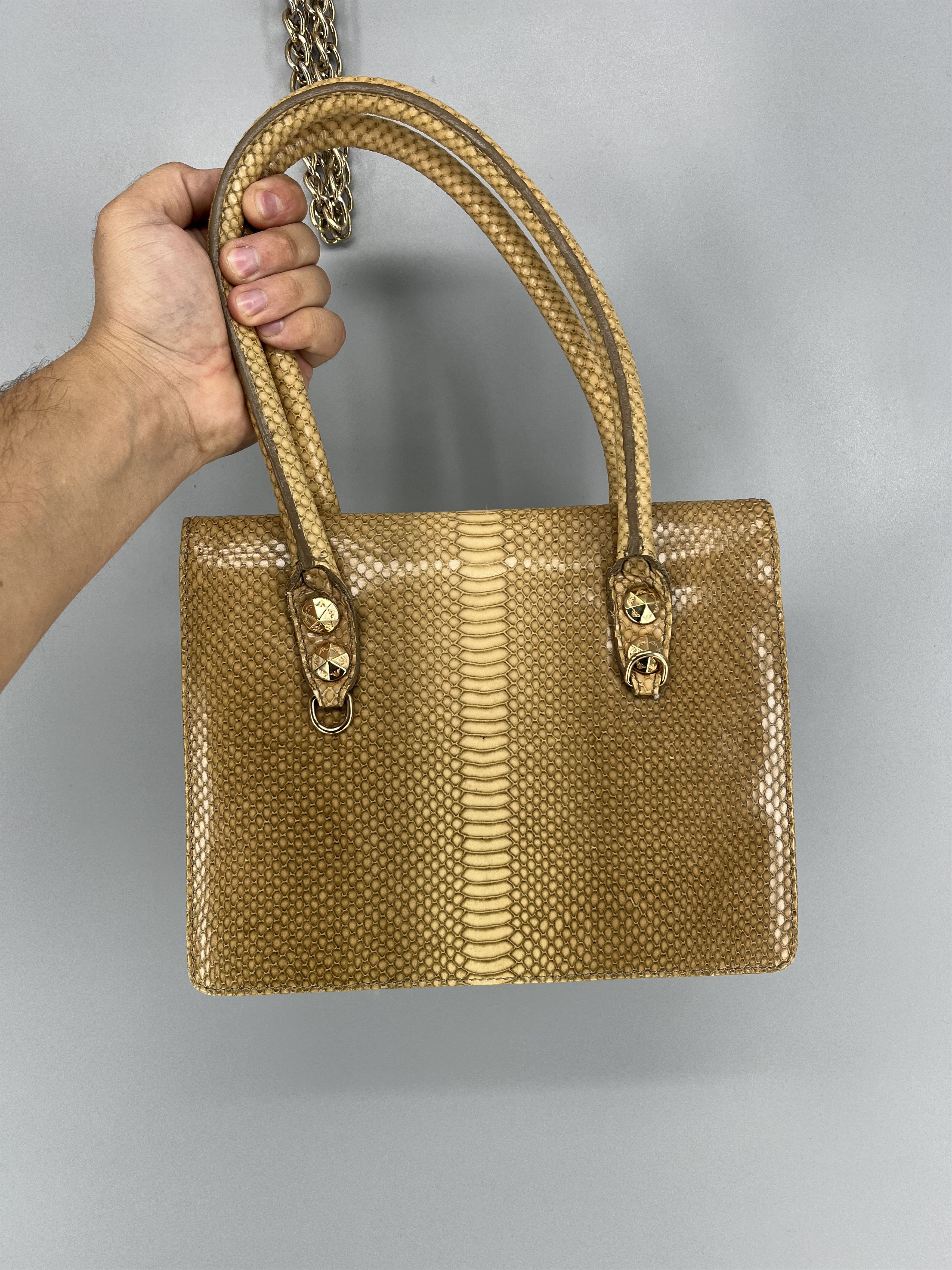 Emporio Armani Emporio Armani Vintage Python Leather Top Handle Bag Size ONE SIZE - 9 Thumbnail