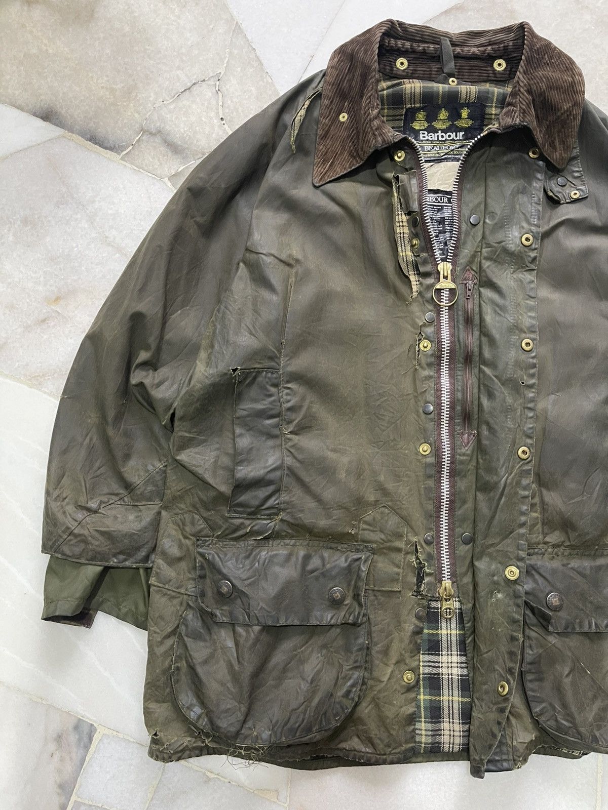 Barbour Distresssed Barbour Wax Jacket Size US L / EU 52-54 / 3 - 10 Thumbnail