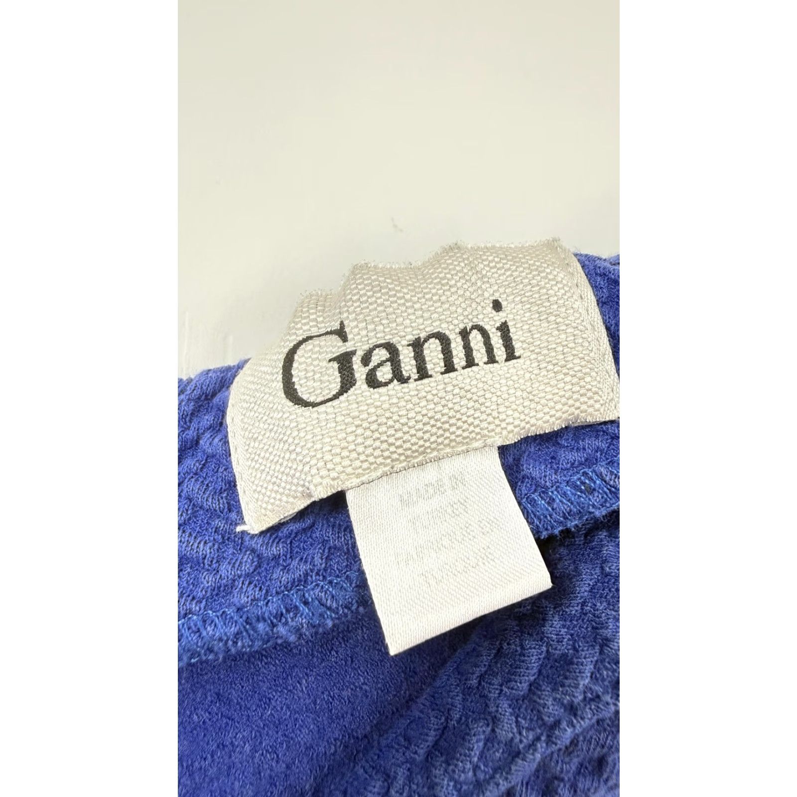 Ganni Ganni Dress Womens Small Blue Textured Fit And Flare Short Sleeve Skater Knit Size 28" / US 6 / IT 42 - 3 Thumbnail