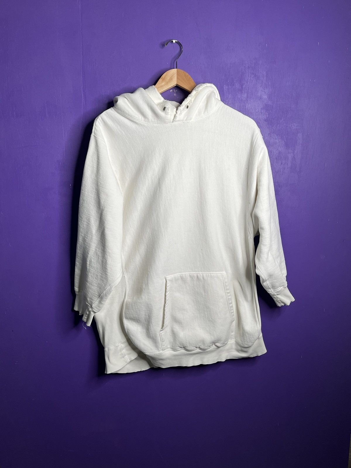 J.Crew × Vintage Vintage 90s J. Crew essential blank reverse weave hoodie Size US L / EU 52-54 / 3 - 1 Thumbnail