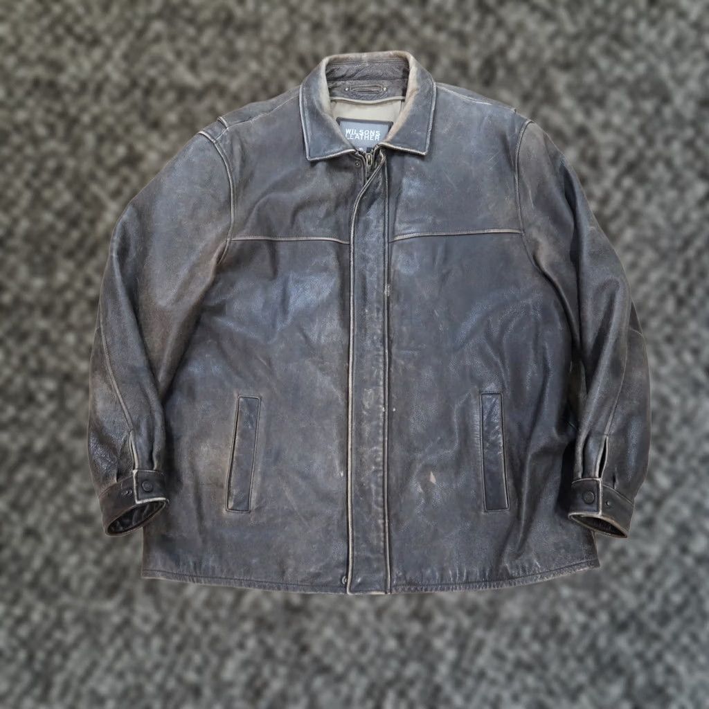 Vintage VINTAGE Wilsons Leather Jacket Men's XL Brown Full Zip Dean Winchester Supernatural 90s Classic Overcoat Size US XL / EU 56 / 4 - 1 Thumbnail