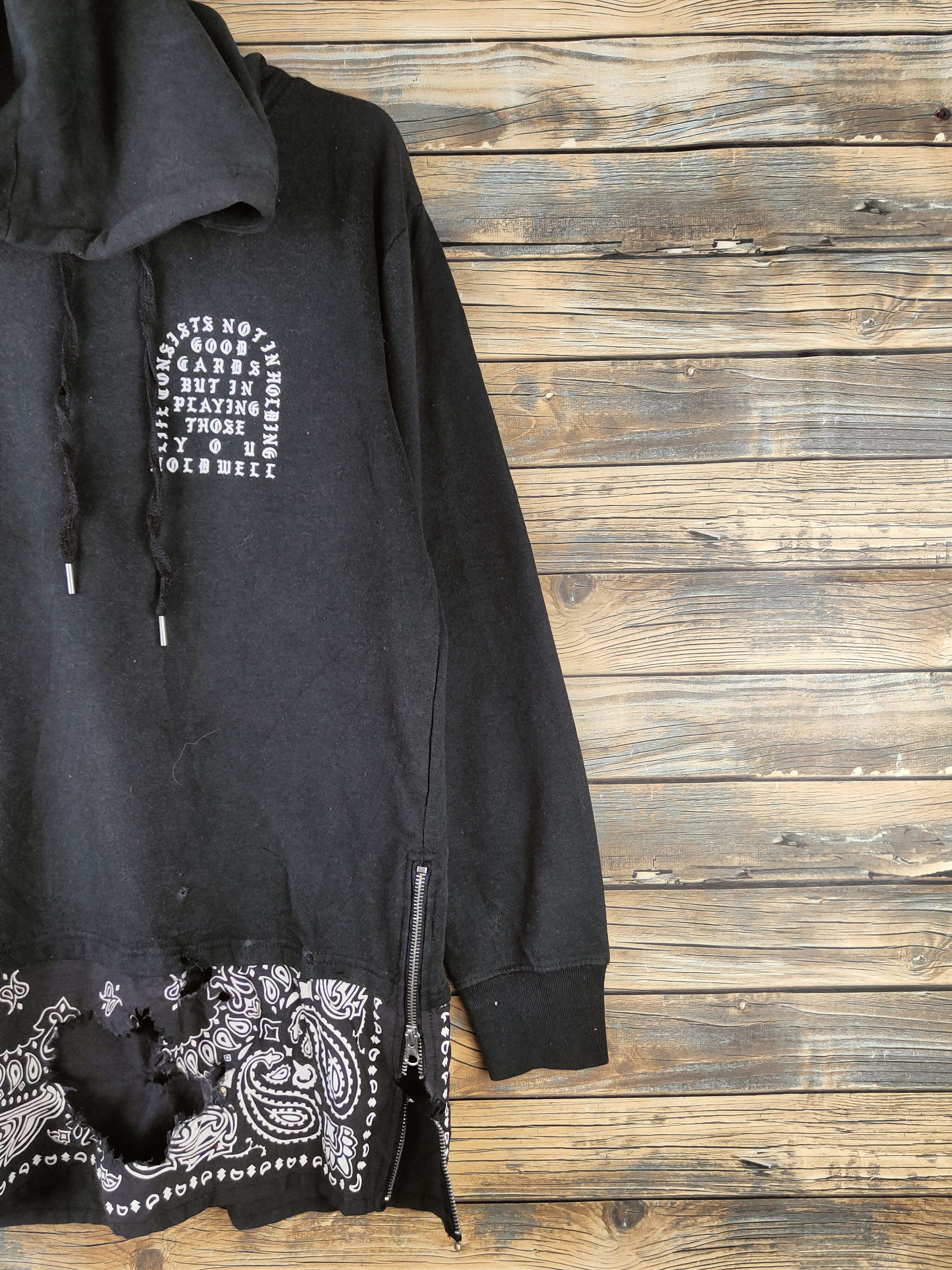 Japanese Brand SUPER RARE 💥 Modish Gaze Black Hoodie Sweatshirt Size M / US 6-8 / IT 42-44 - 7 Thumbnail