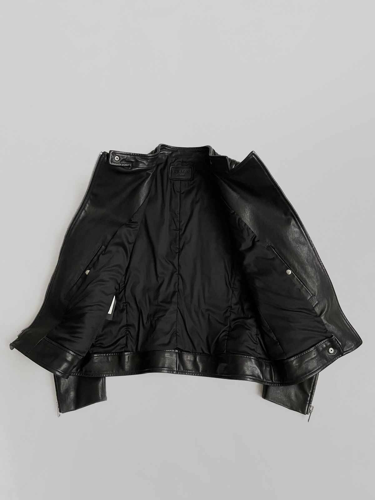 Prada Prada Biker leather zip jacket Size L / US 10 / IT 46 - 4 Thumbnail