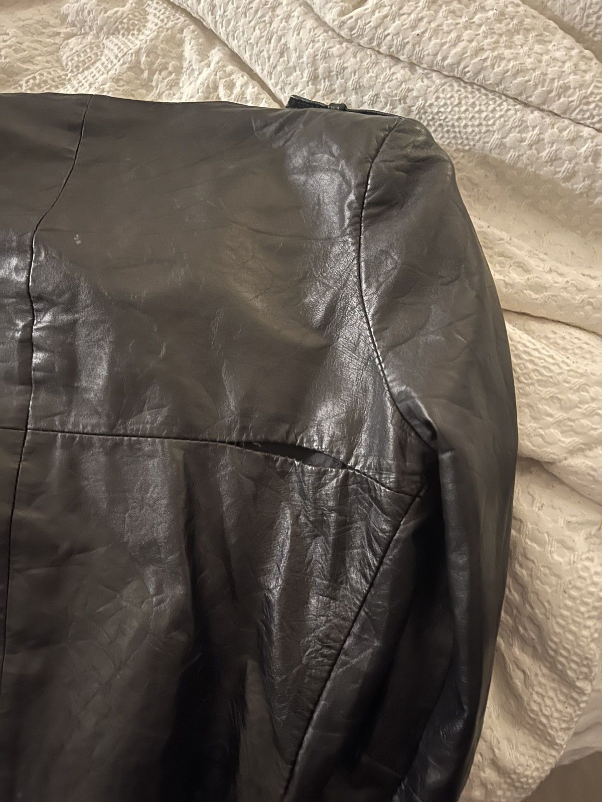 Vintage Vintage avant-garde asymmetric leather jacket Size S / US 4 / IT 40 - 8 Thumbnail