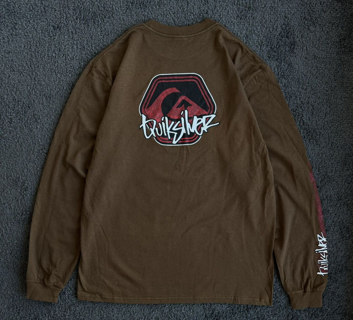 Quiksilver × Vintage VINTAGE Y2K QUIKSILVER BROWN BACK PRINT Size US L / EU 52-54 / 3 - 1 Thumbnail
