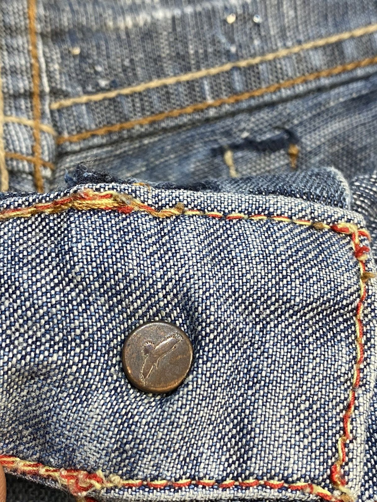 Other LA Denim Atelier Studs Ripped Flared Boot Cut Jeans Size US 30 / EU 46 - 17 Thumbnail