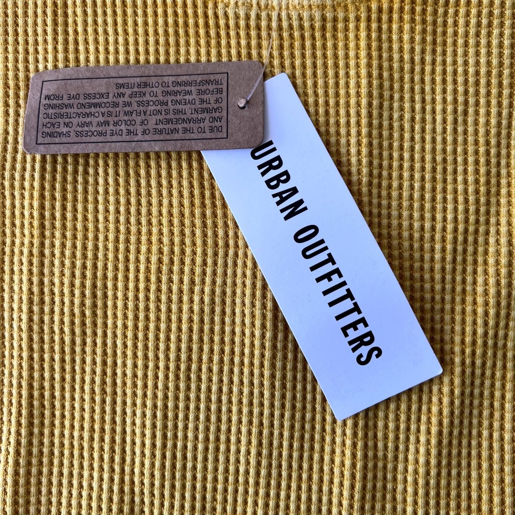 Bdg BDG Urban Outfitters Tank Top Womens S Yellow Waffle Ribbed Crew Neck Sleeveless Cotton Spandex Size S / US 4 / IT 40 - 3 Thumbnail