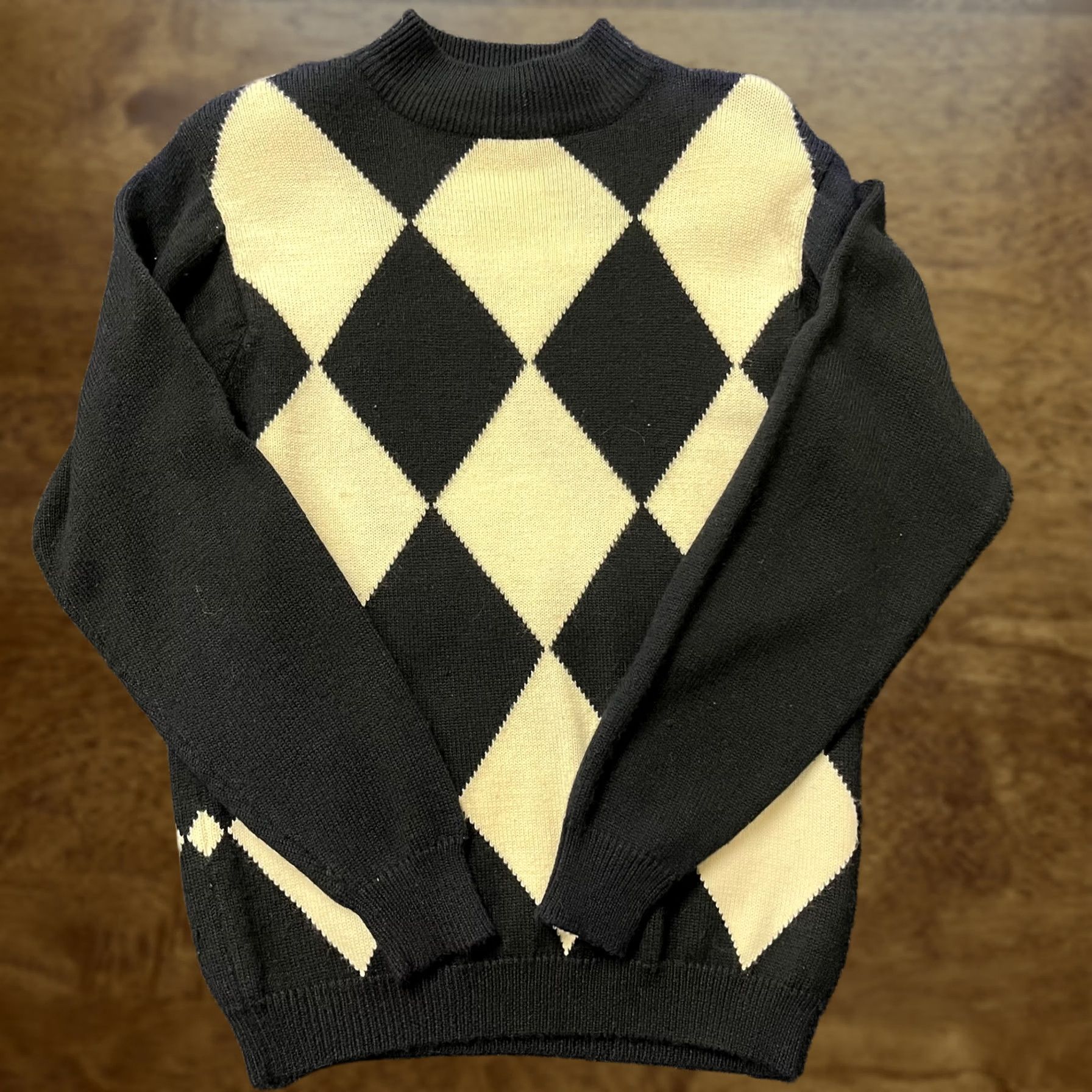Vintage VINTAGE Westbound Sweater Womens Small Black Argyle Mock Neck Wool Hong Kong Size S / US 4 / IT 40 - 1 Thumbnail