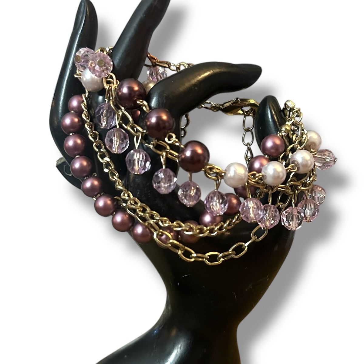 Other Multi strand chain and purple bead bracelet Size ONE SIZE - 2 Thumbnail