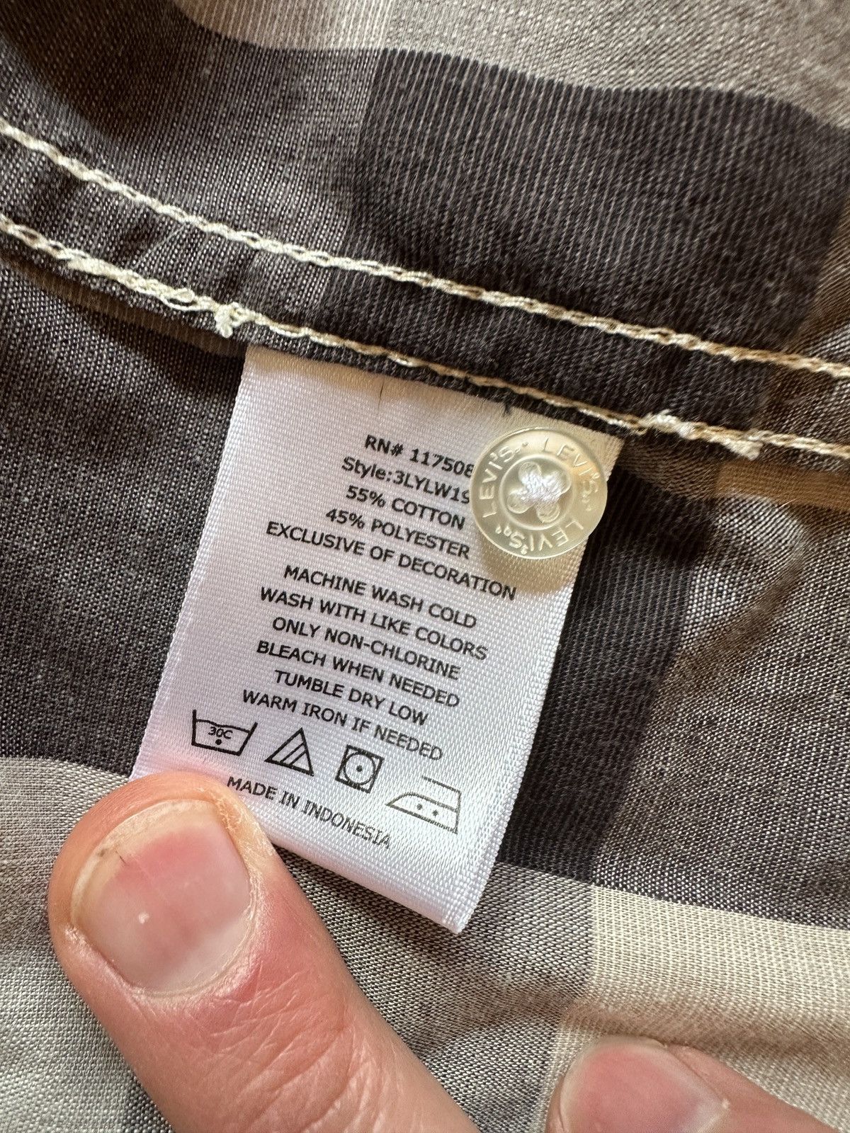 Levi's Levis White Tab Pearl Snap Long Sleeve Gray Plaid Western Size US M / EU 48-50 / 2 - 7 Thumbnail