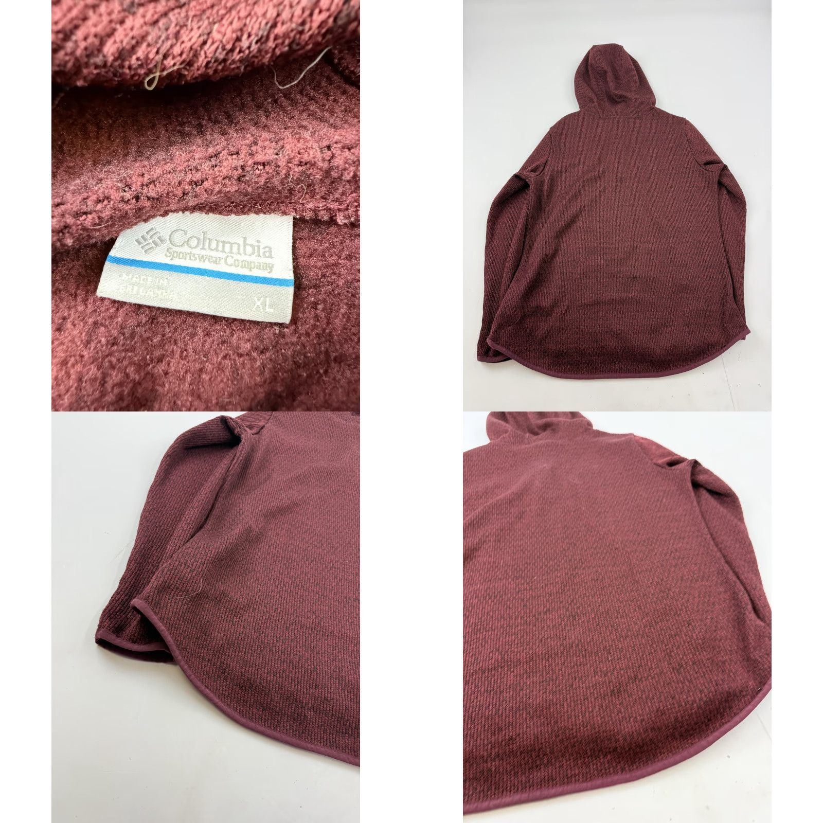 Vintage Columbia Hoodie Womens XL Red Thermal Henley Fleece Hooded Pullover Sweatshirt Size XL / US 12-14 / IT 48-50 - 8 Thumbnail