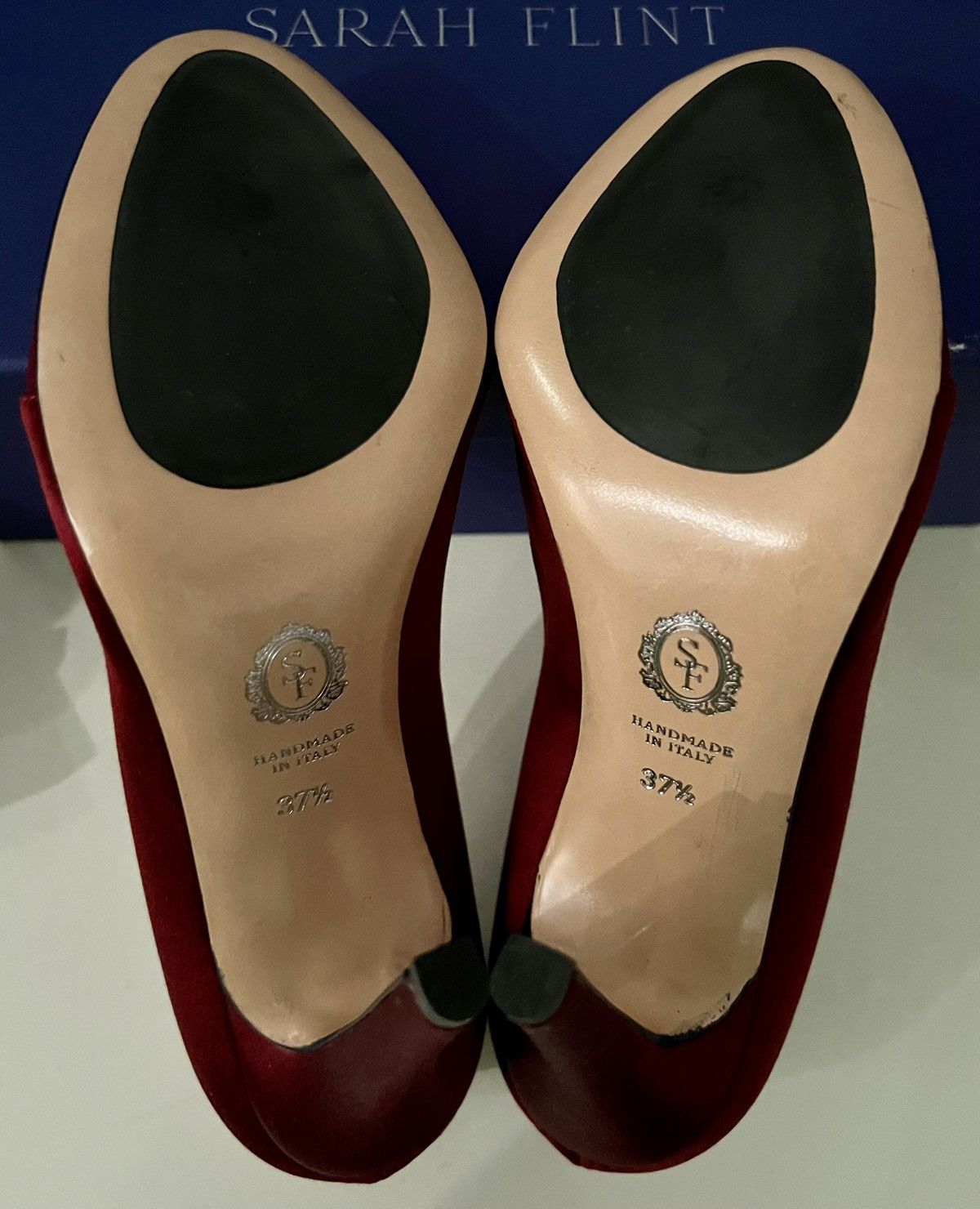 Sarah Flint Authentic Sarah Flint ingrid red crimson satin heels Italy Size US 7.5 / IT 37.5 - 5 Thumbnail