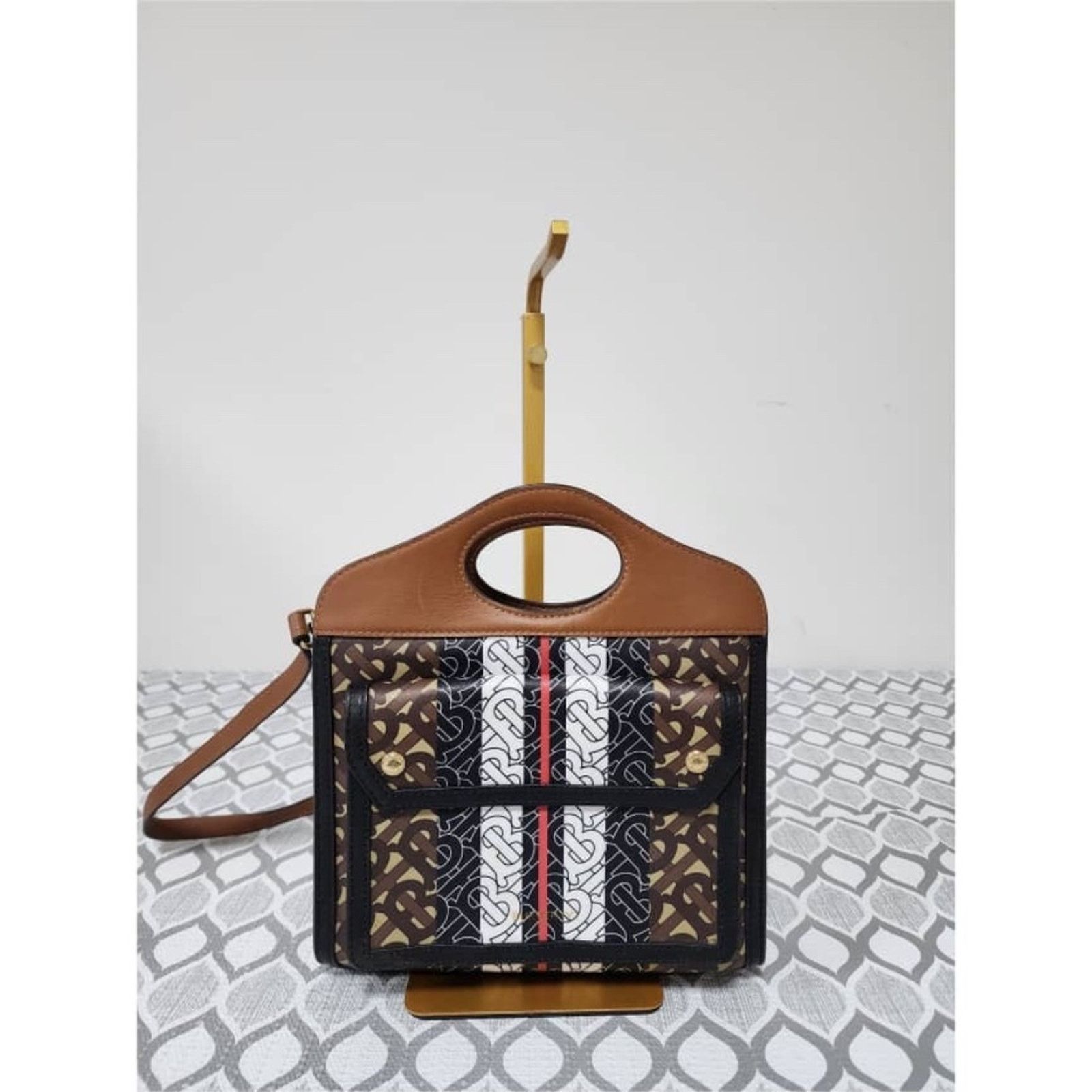 Burberry BURBERRY Pocket Mini Monogram Stripe E-Canvas Shoulder Bag B Size ONE SIZE - 6 Thumbnail