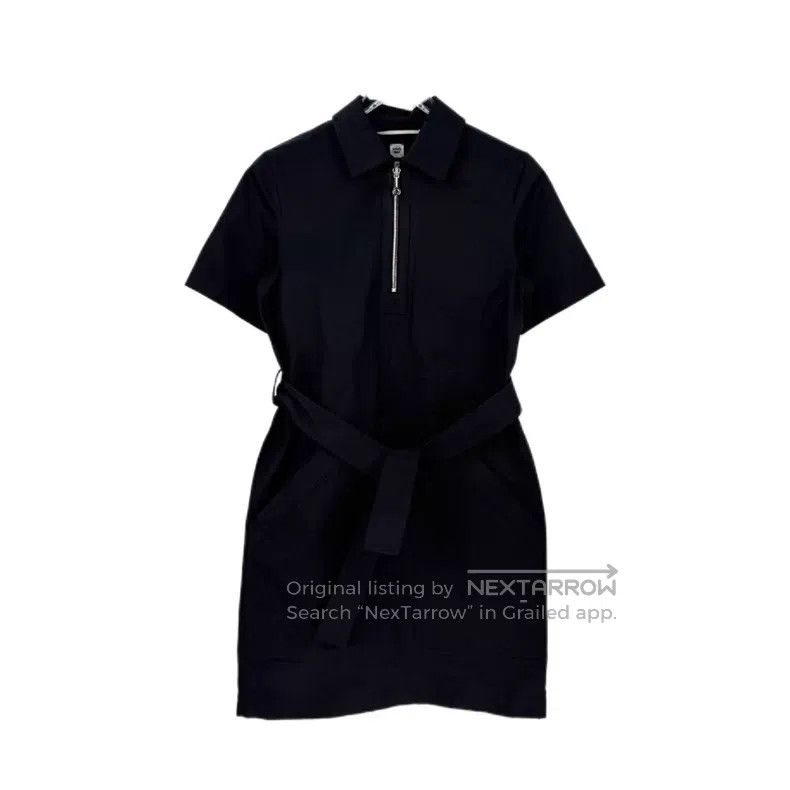 Hermes Hermes Black Half-Zip Short Sleeve Dress with Belt Size XS / US 0-2 / IT 36-38 - 1 Thumbnail